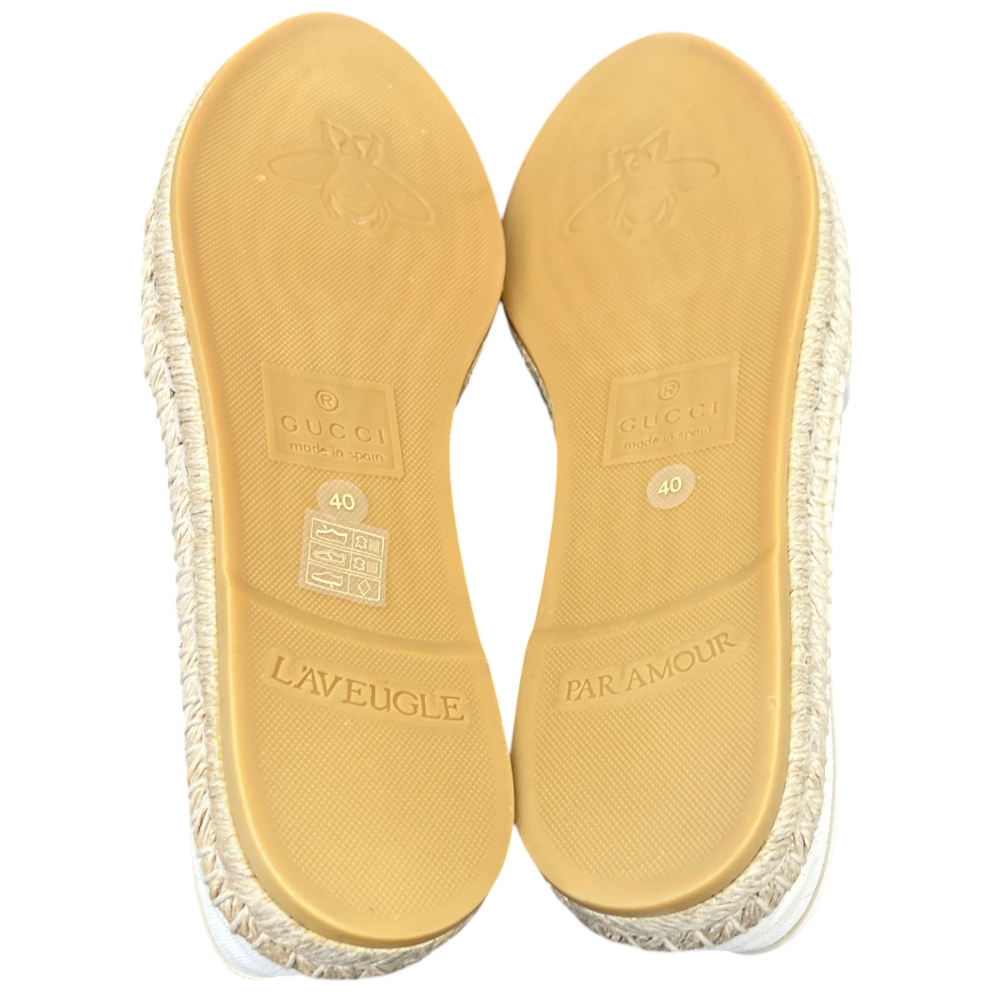 Women's Logo Print Espadrilles Cream Size EU 40 / UK 7