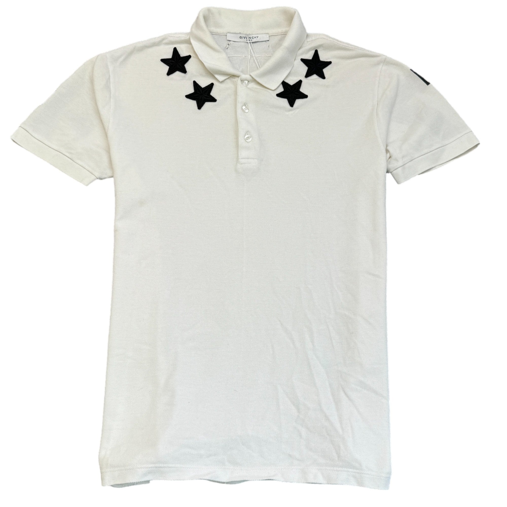 Men s Embroidered Star Polo Shirt White Size M Label Source