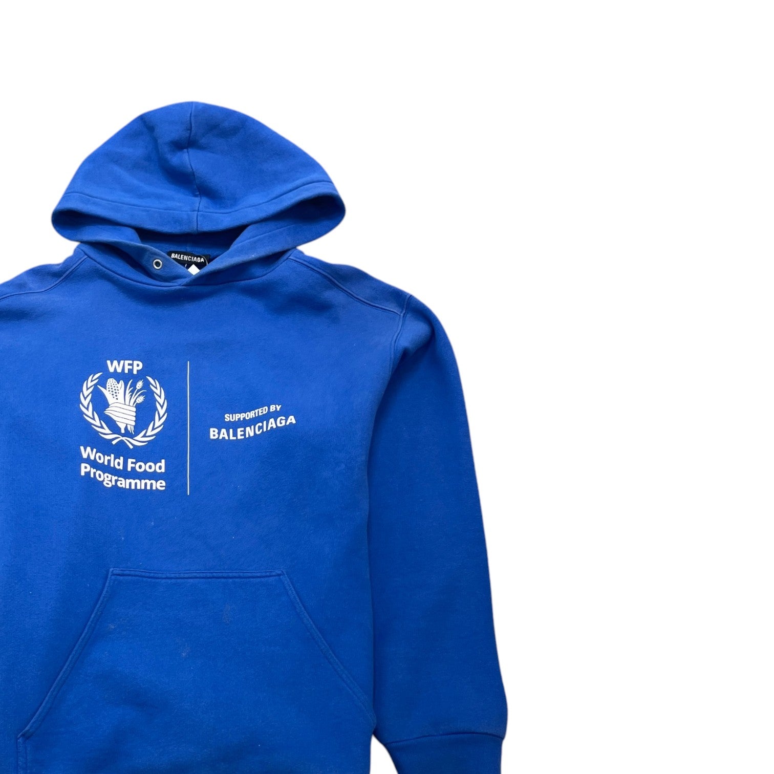 Men's World Food Programme Print Hoodie Blue Size XS