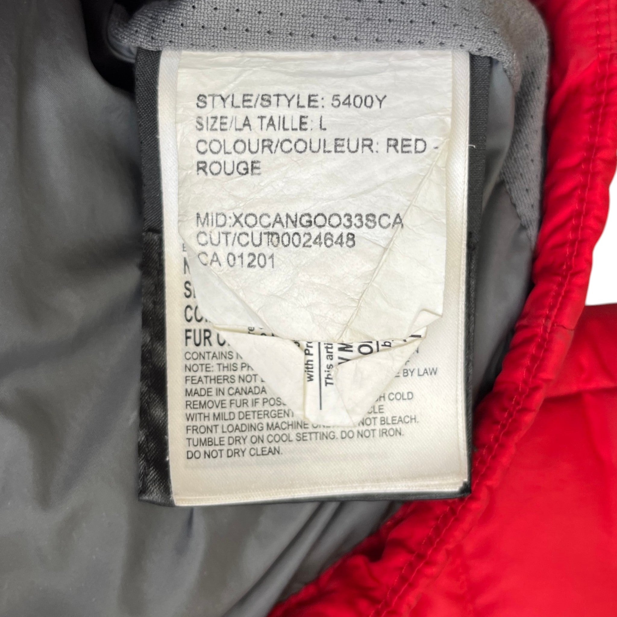 Men's Youth Oliver Junior Down Jacket Red Size Age 14-16