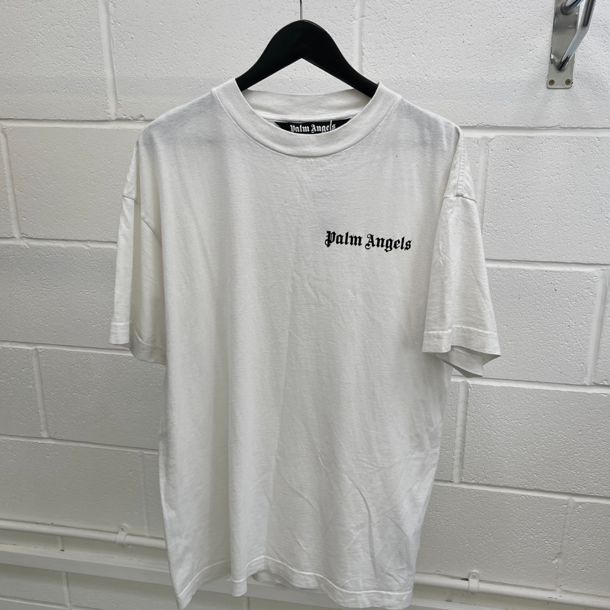 Men's Embroidered Logo T-Shirt White Size XL