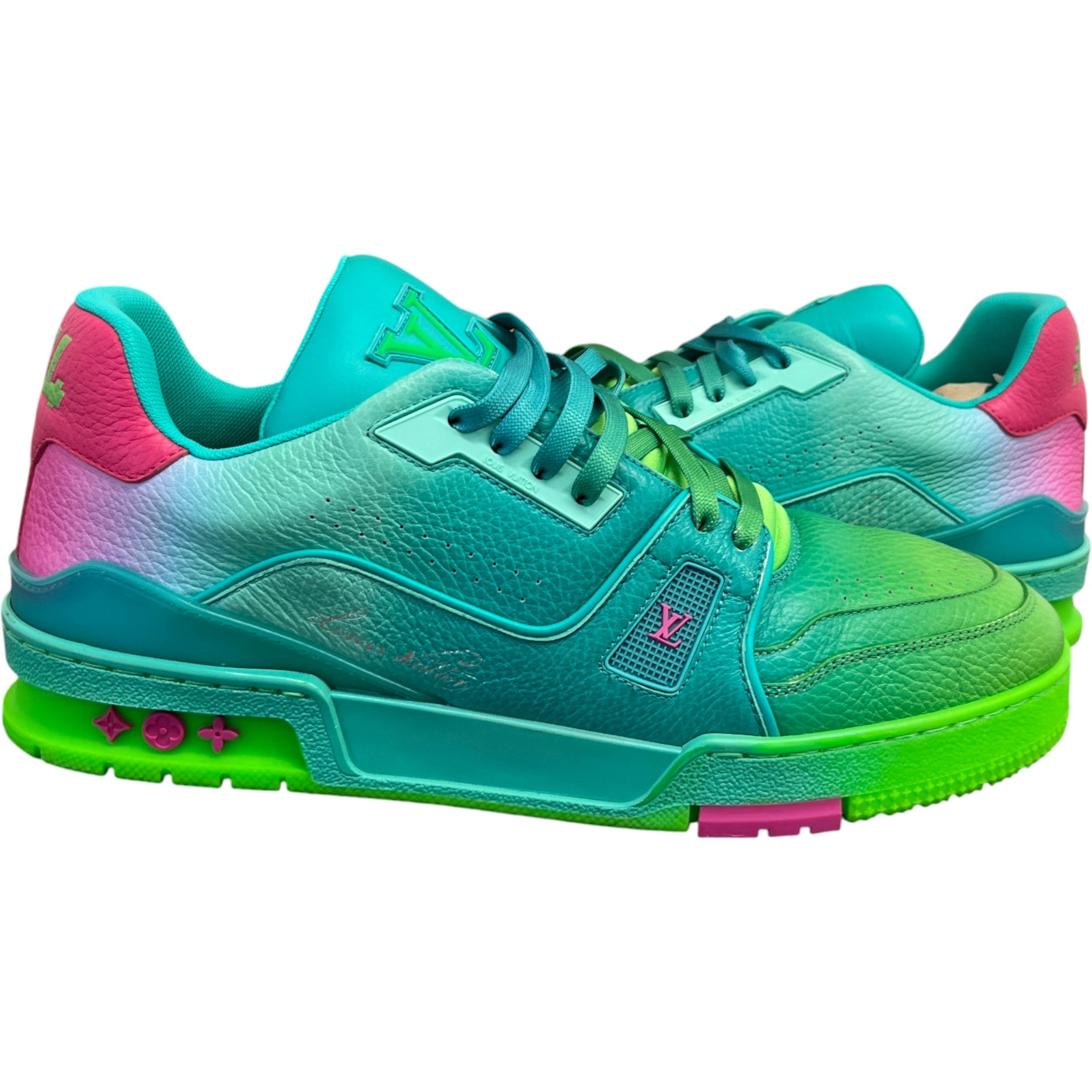 Men's Lv Ombre Low Trainers Green Size EU 42 / UK 8