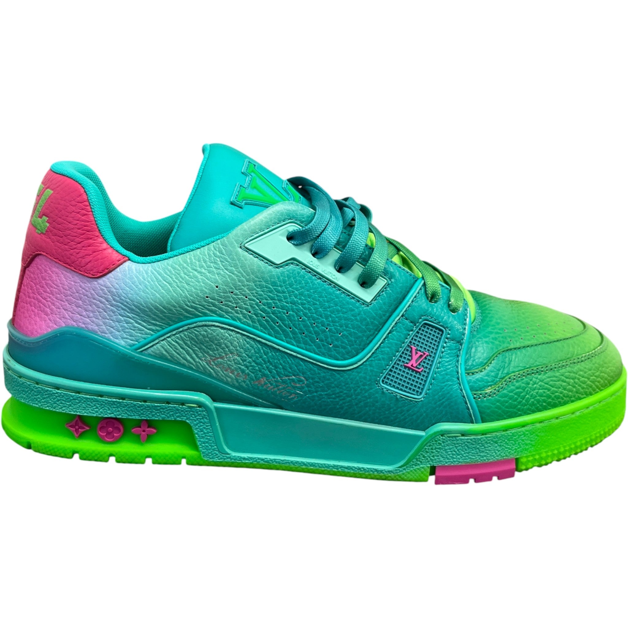 Men's Lv Ombre Low Trainers Green Size EU 42 / UK 8