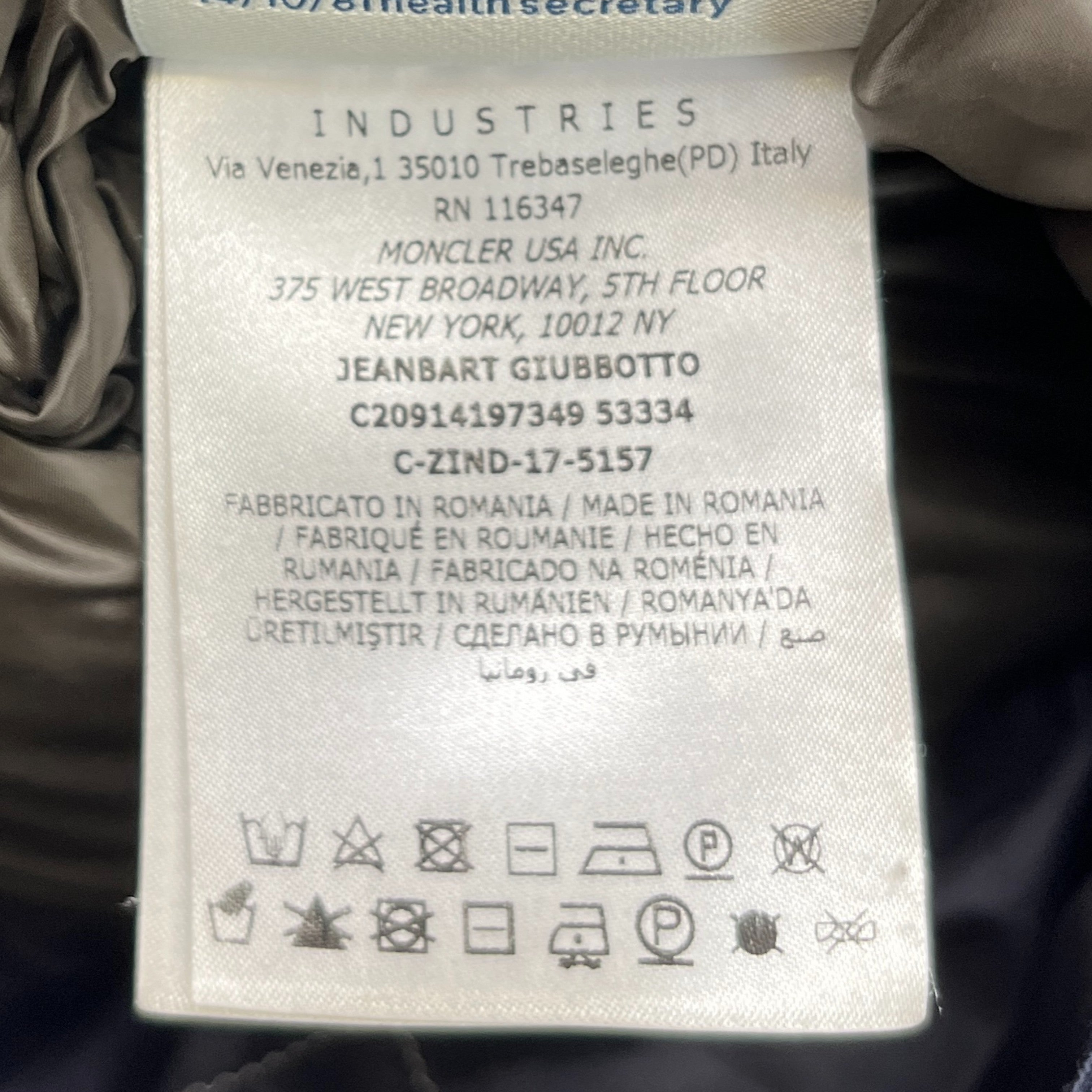 Men's Jeanbart Down Jacket Navy Size 4 / XL