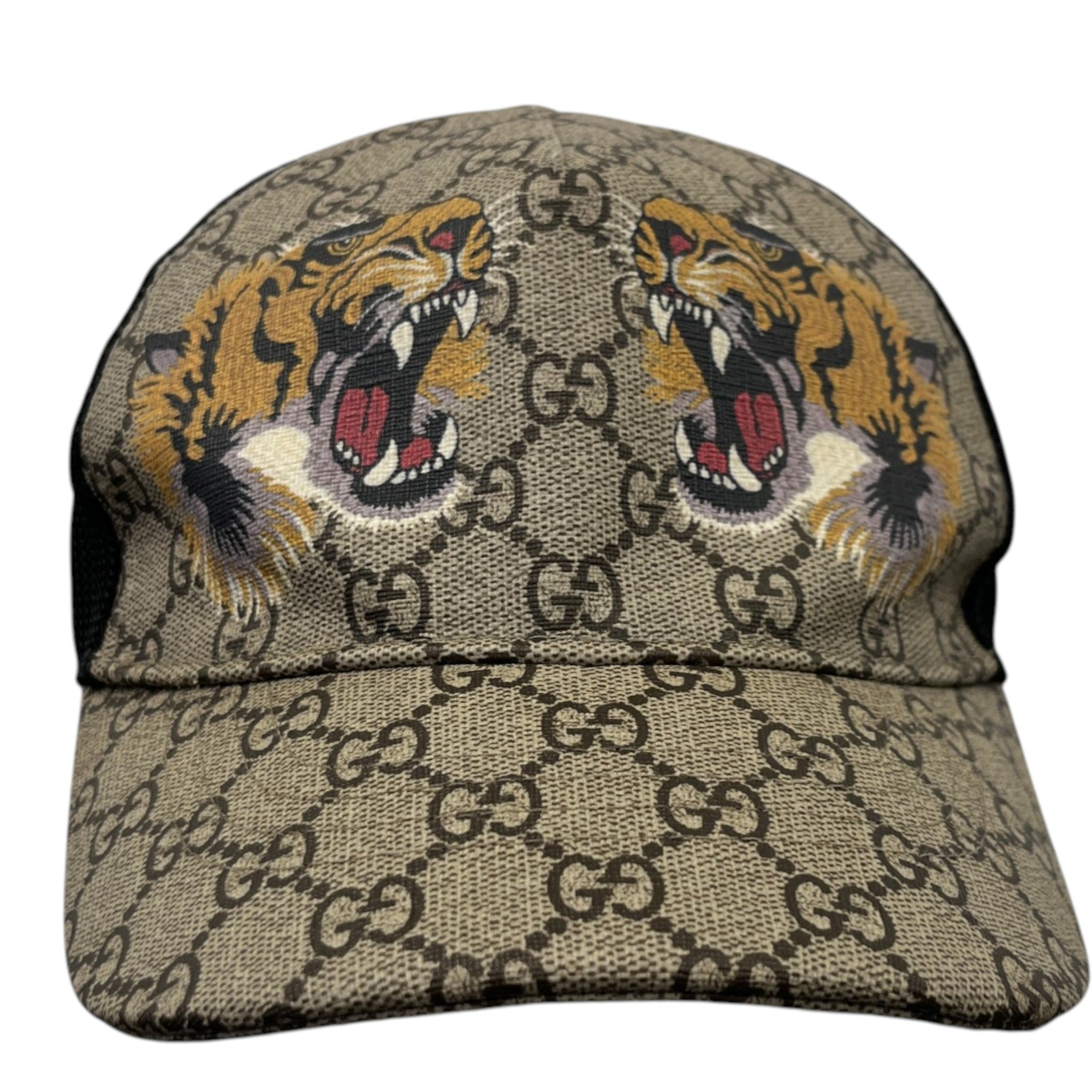 Men's Gg Supreme Tiger Cap Beige Size M