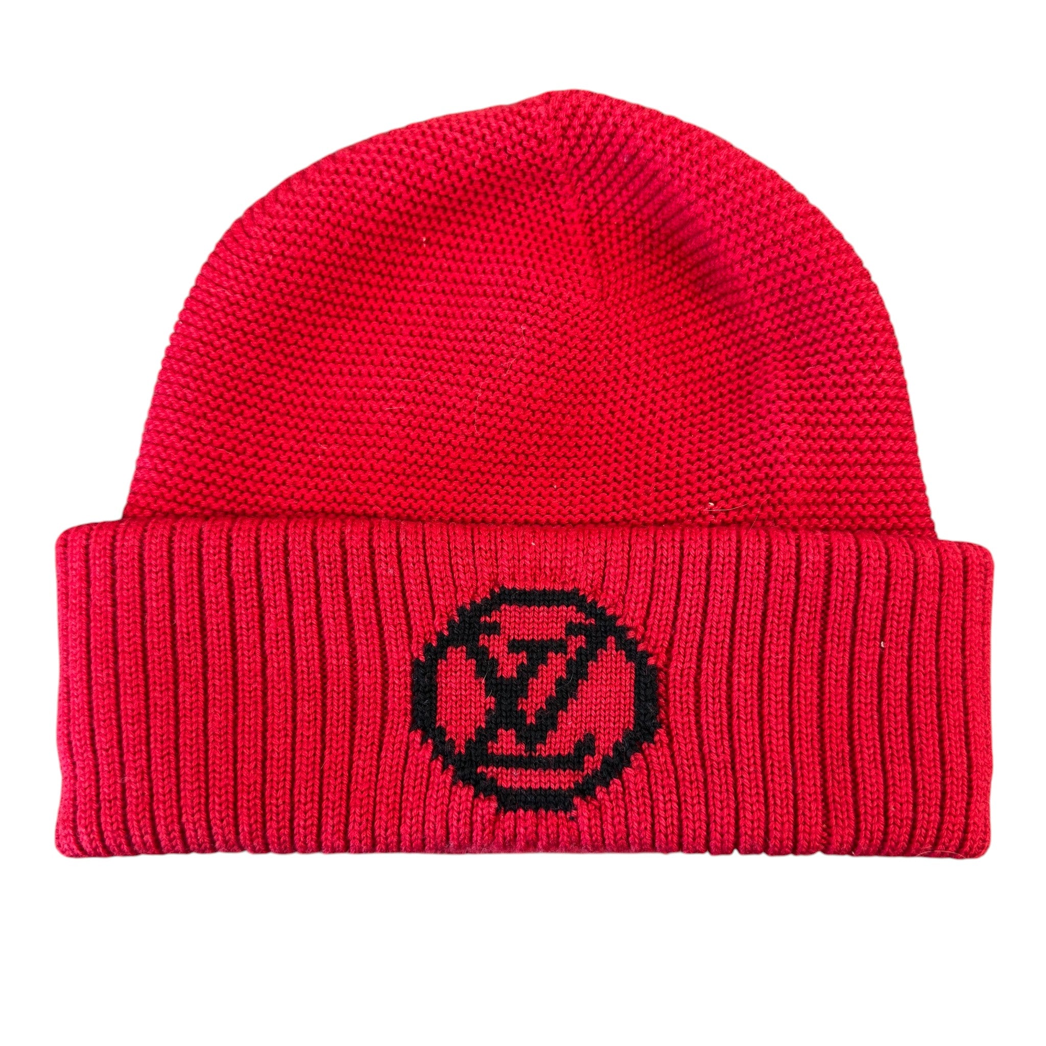 Men's Lv Wool Knit Hat Red