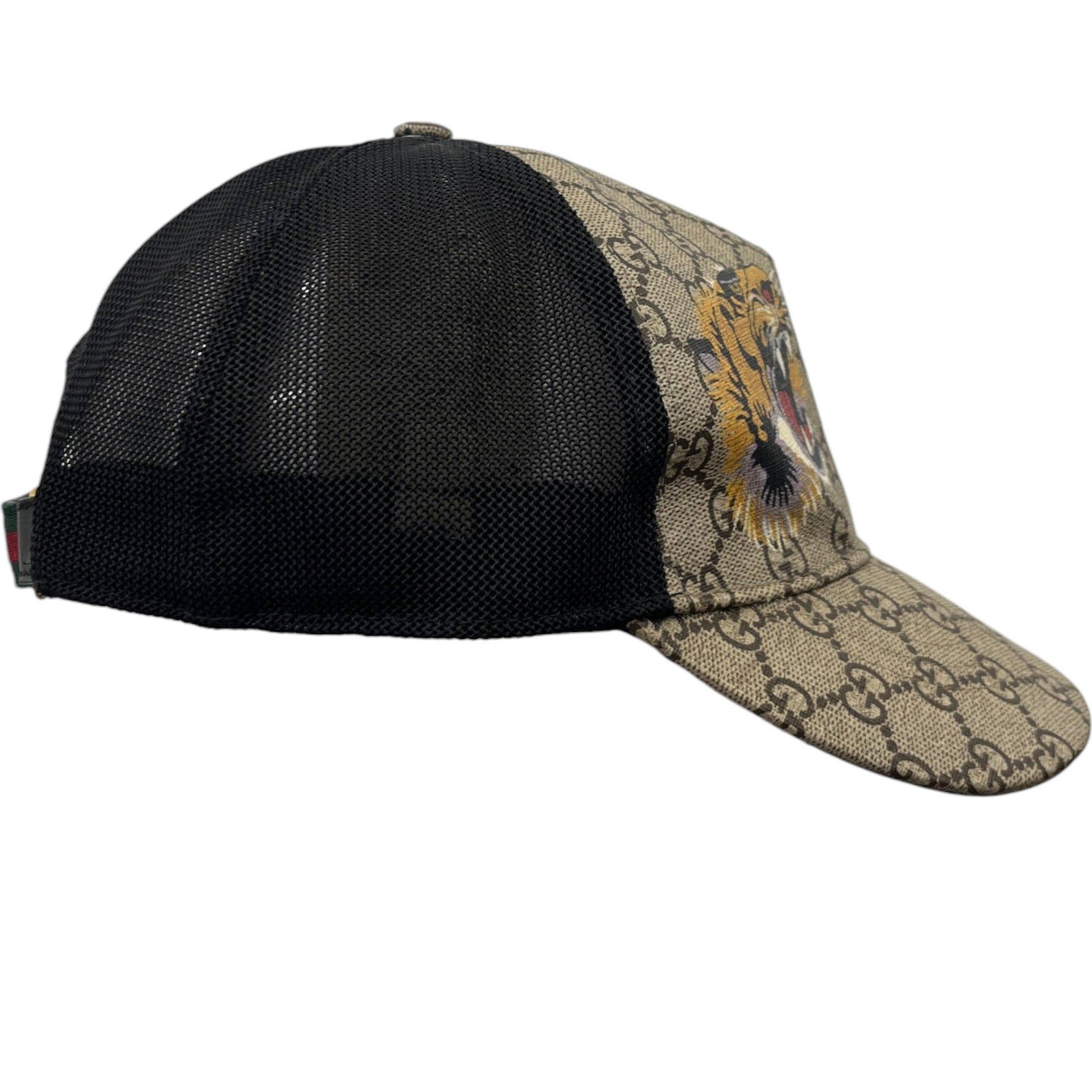 Men's Gg Supreme Tiger Cap Beige Size M