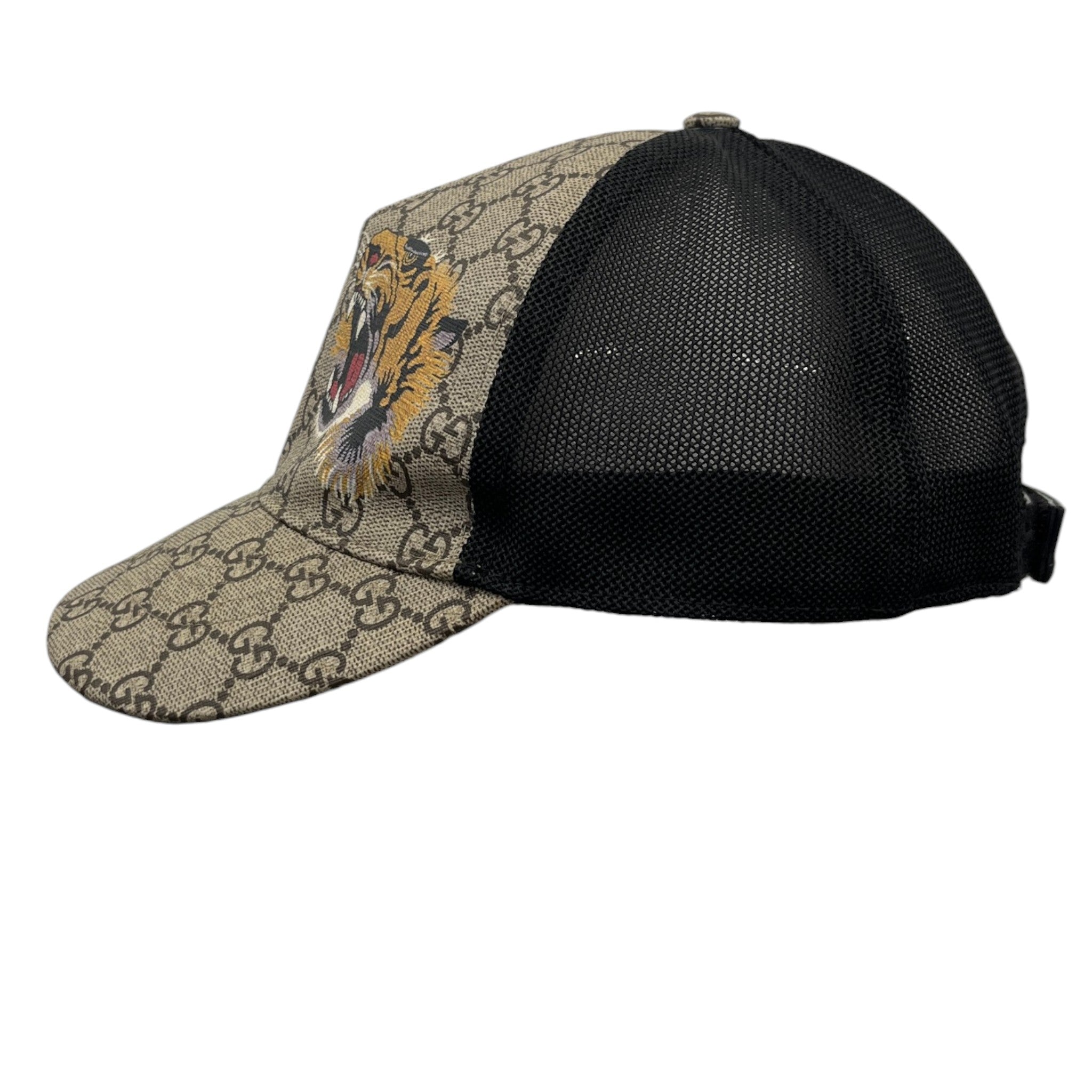 Men's Gg Supreme Tiger Cap Beige Size M