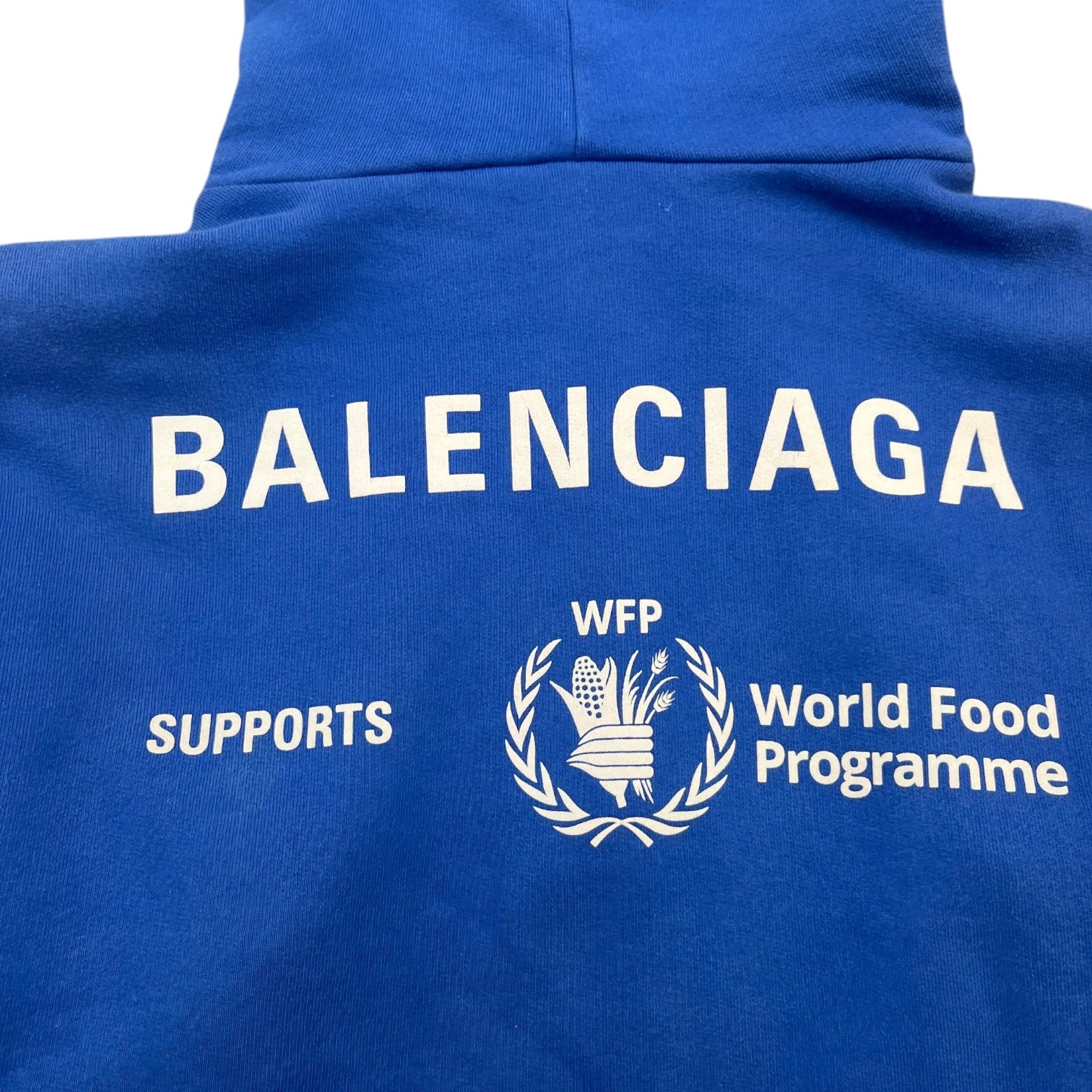 Men's World Food Programme Print Hoodie Blue Size XS