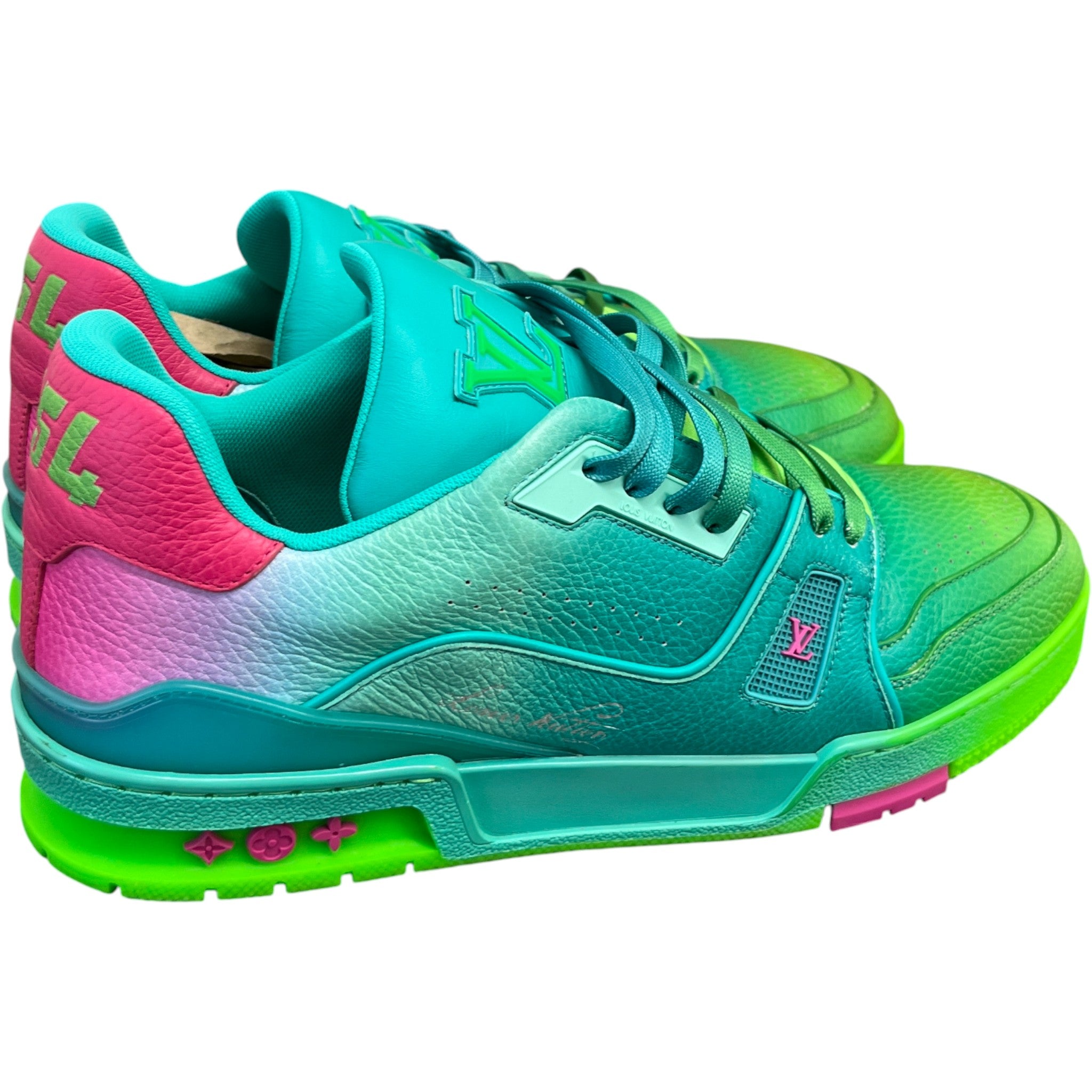 Men's Lv Ombre Low Trainers Green Size EU 42 / UK 8