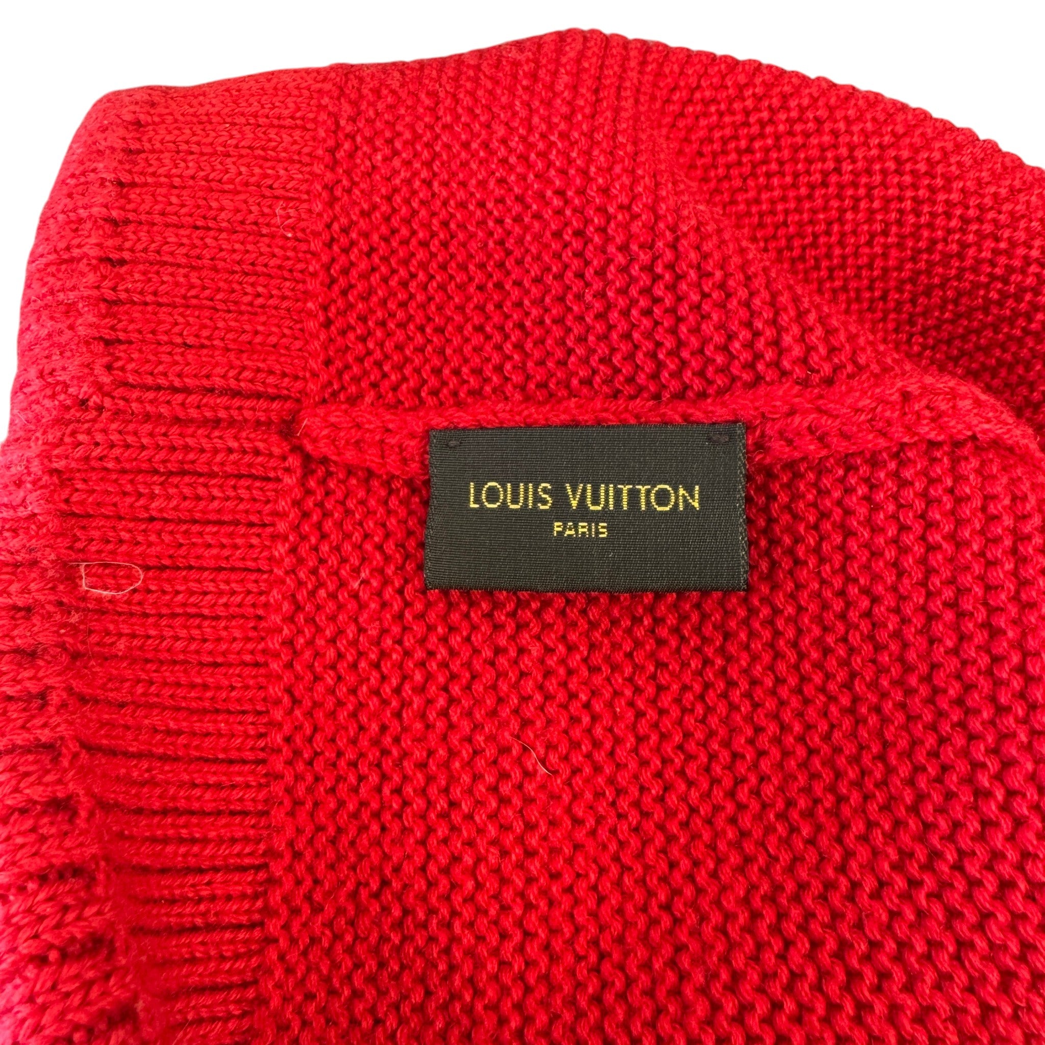Men's Lv Wool Knit Hat Red