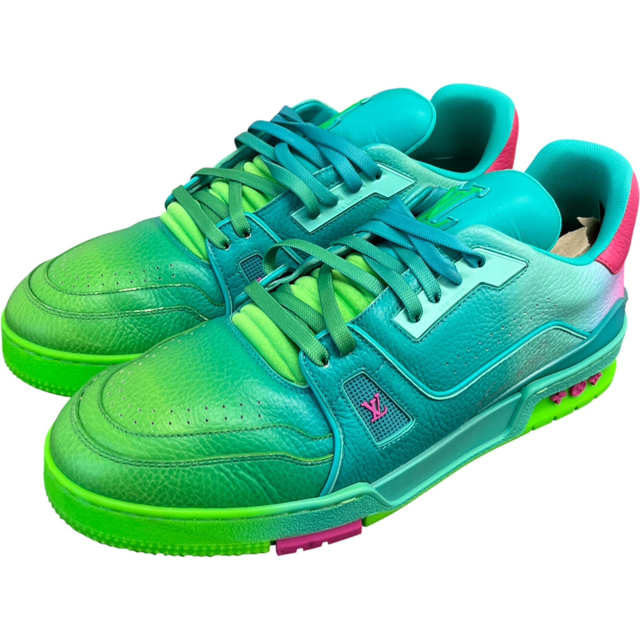 Men's Lv Ombre Low Trainers Green Size EU 42 / UK 8