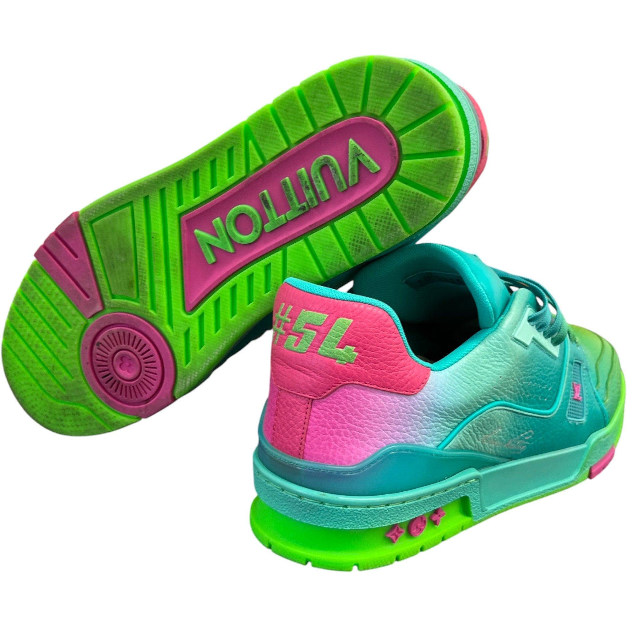 Men's Lv Ombre Low Trainers Green Size EU 42 / UK 8