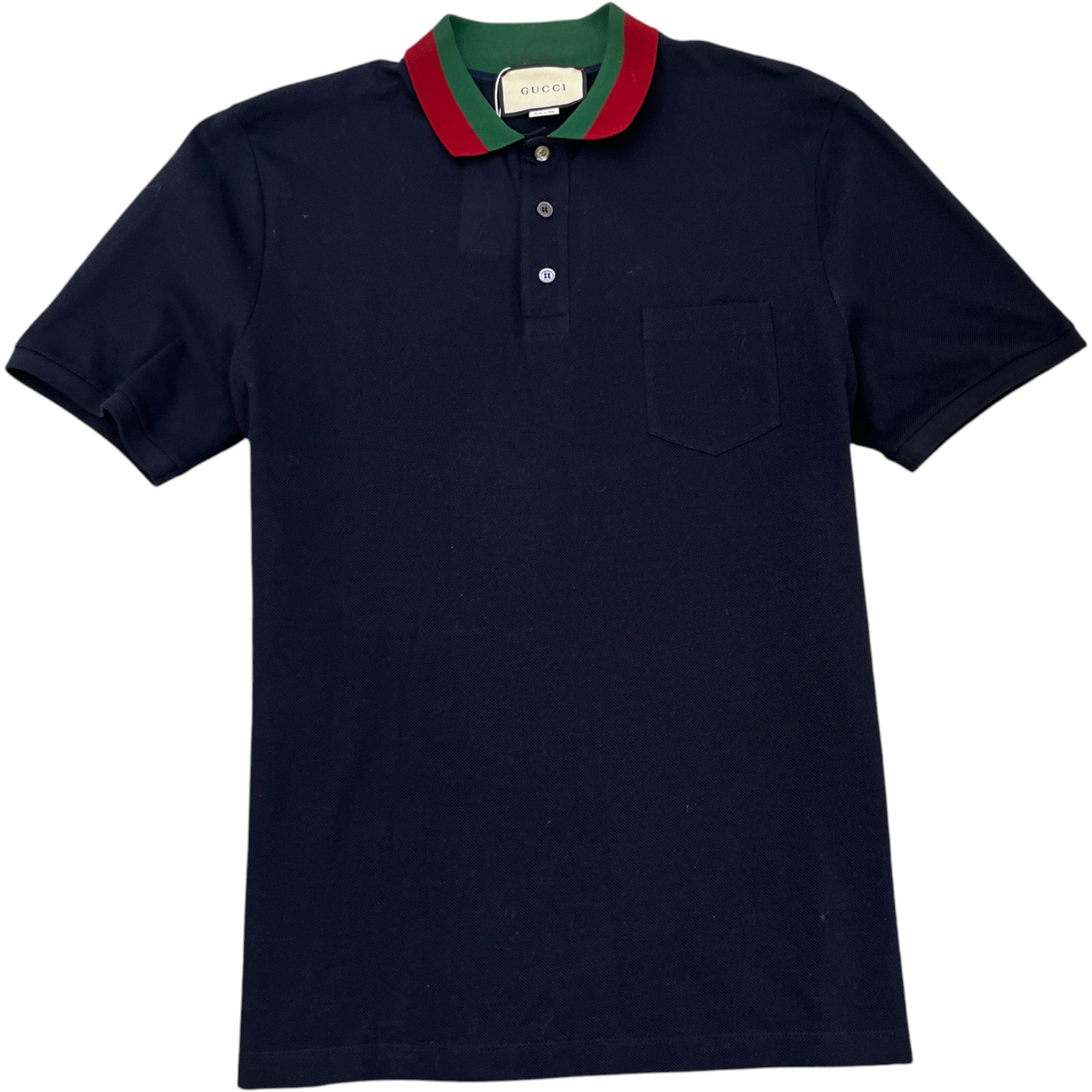Men's Web Collar Stripe Polo Shirt Navy Size XXXL