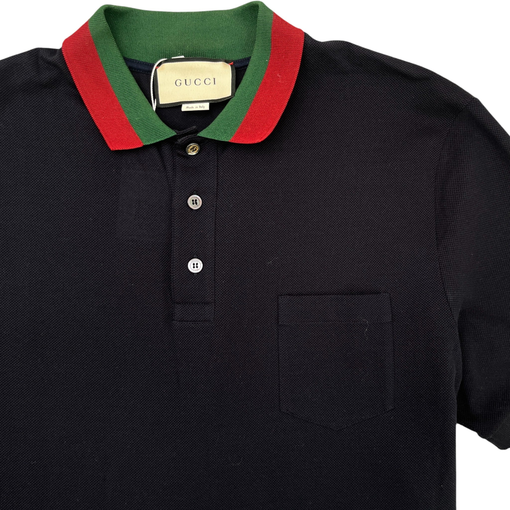 Men's Web Collar Stripe Polo Shirt Navy Size XXXL