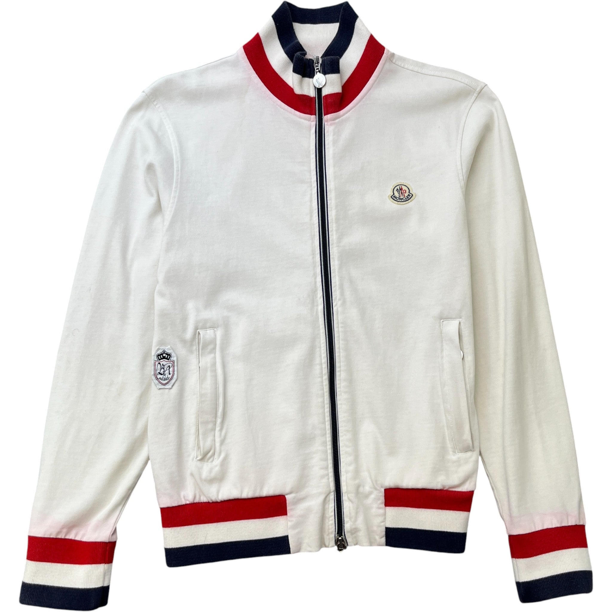 Men's Tricolor Stripe Jacket White Size S