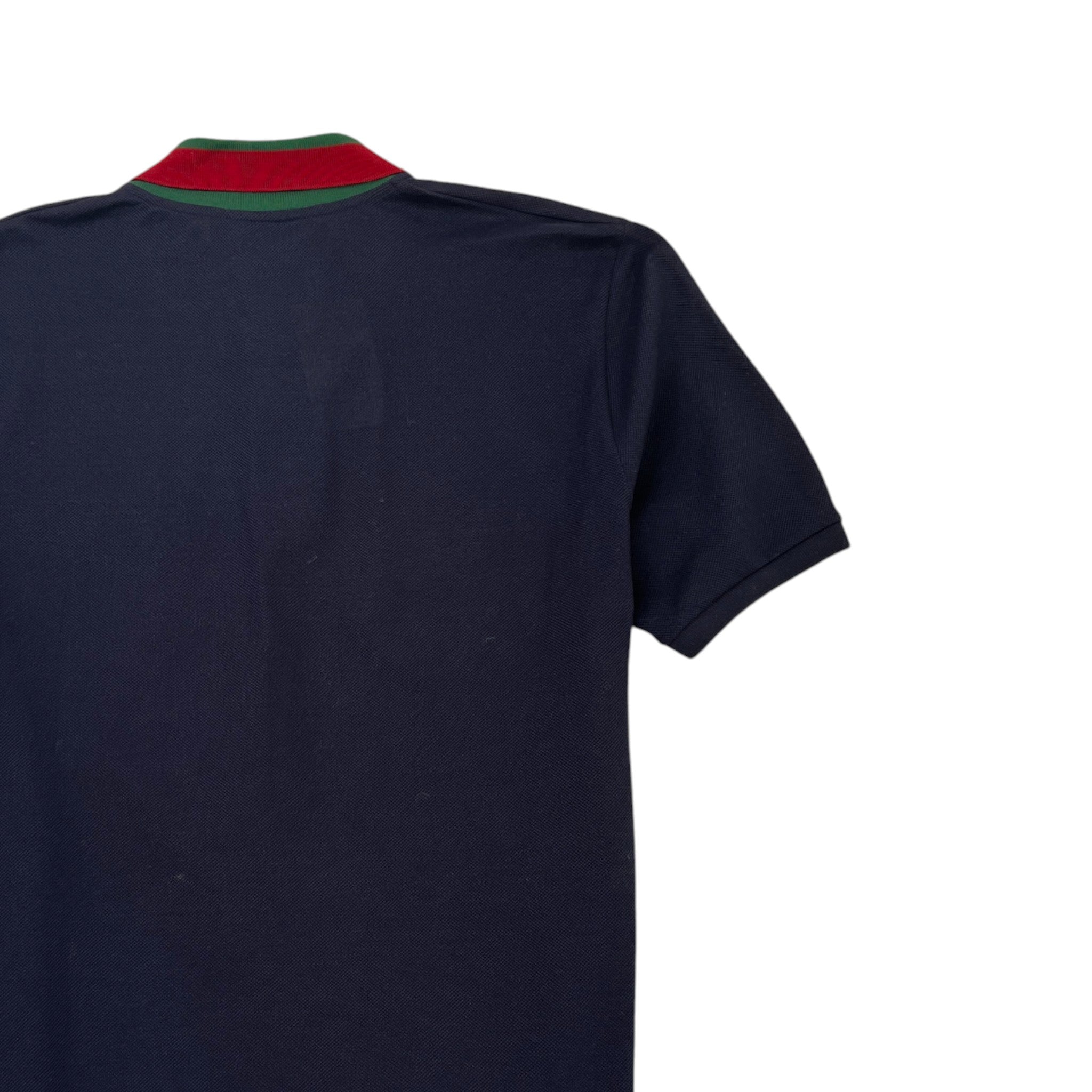 Men's Web Collar Stripe Polo Shirt Navy Size XXXL