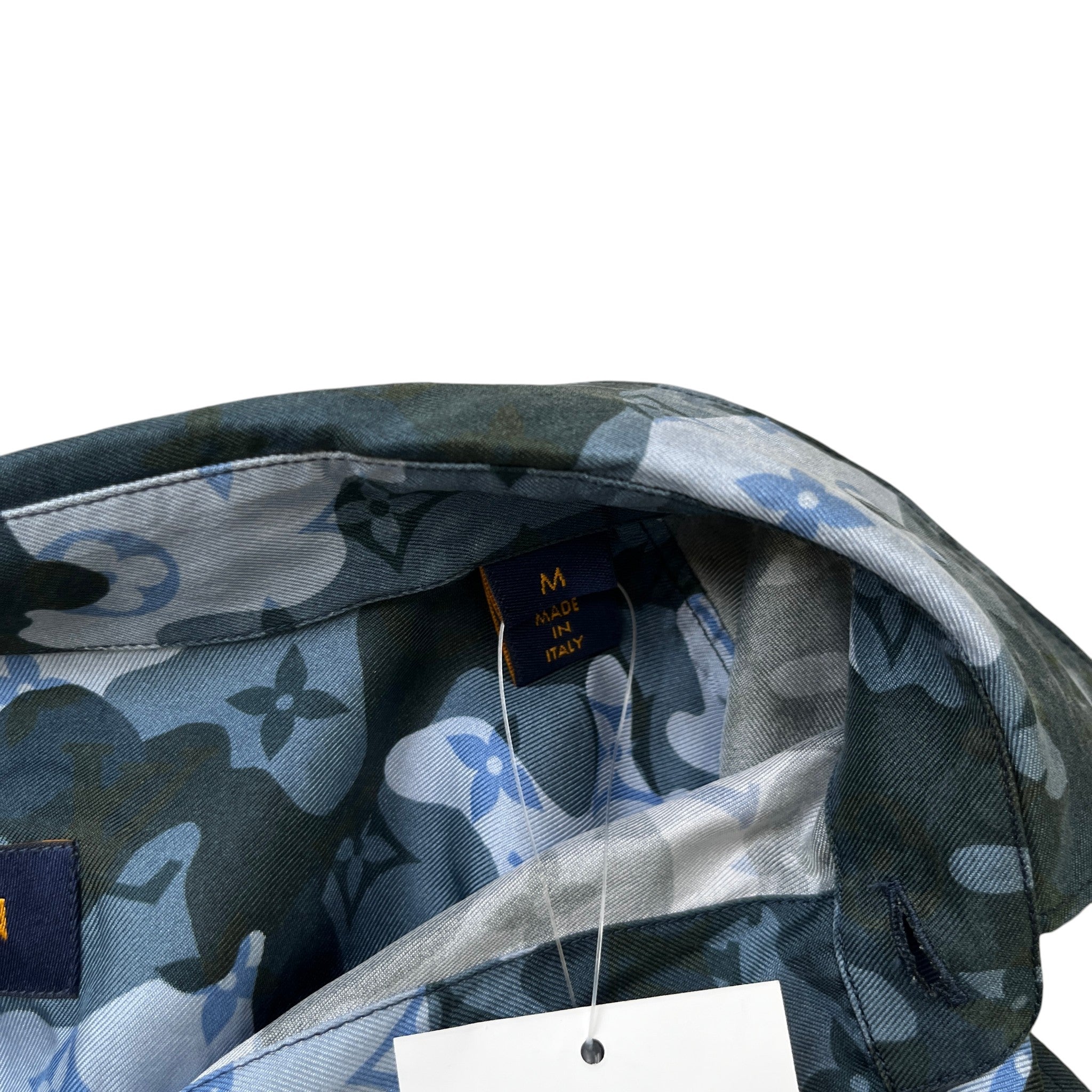 Men's Camo Monogram Shirt Blue Size M