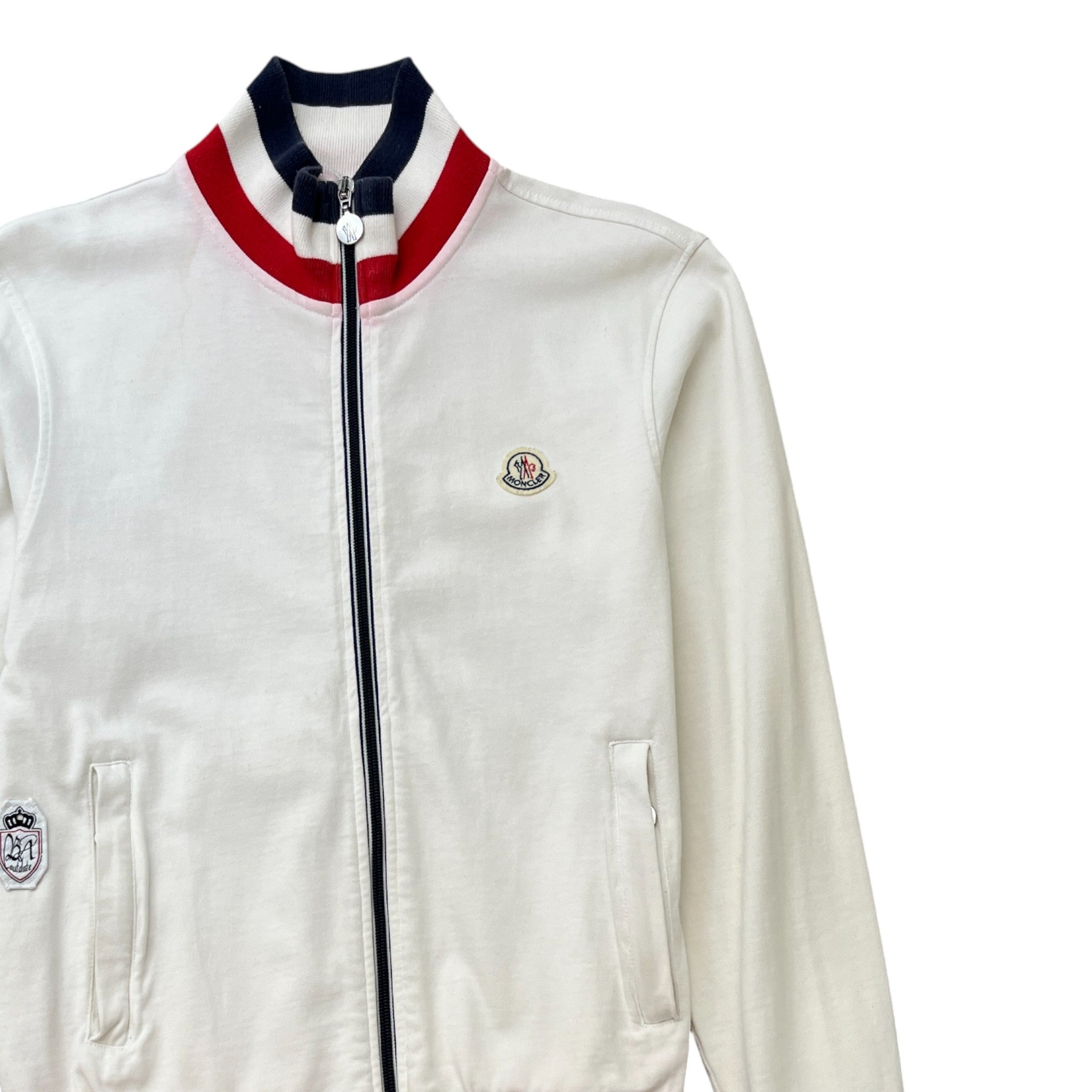 Men's Tricolor Stripe Jacket White Size S