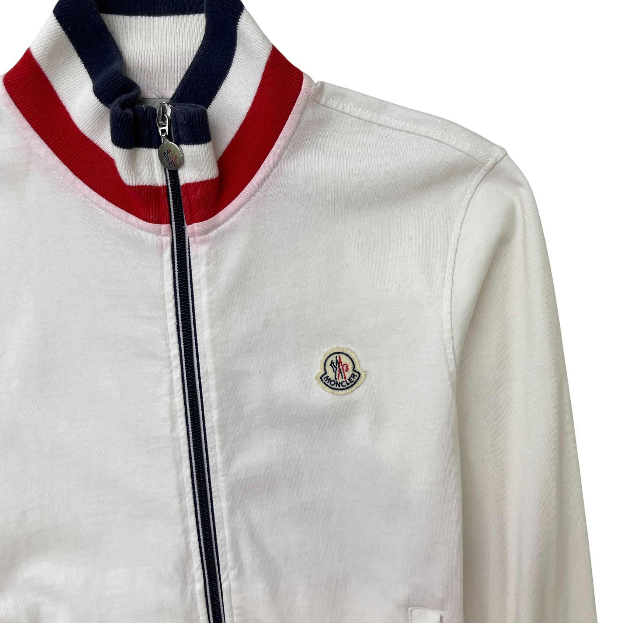 Men's Tricolor Stripe Jacket White Size S