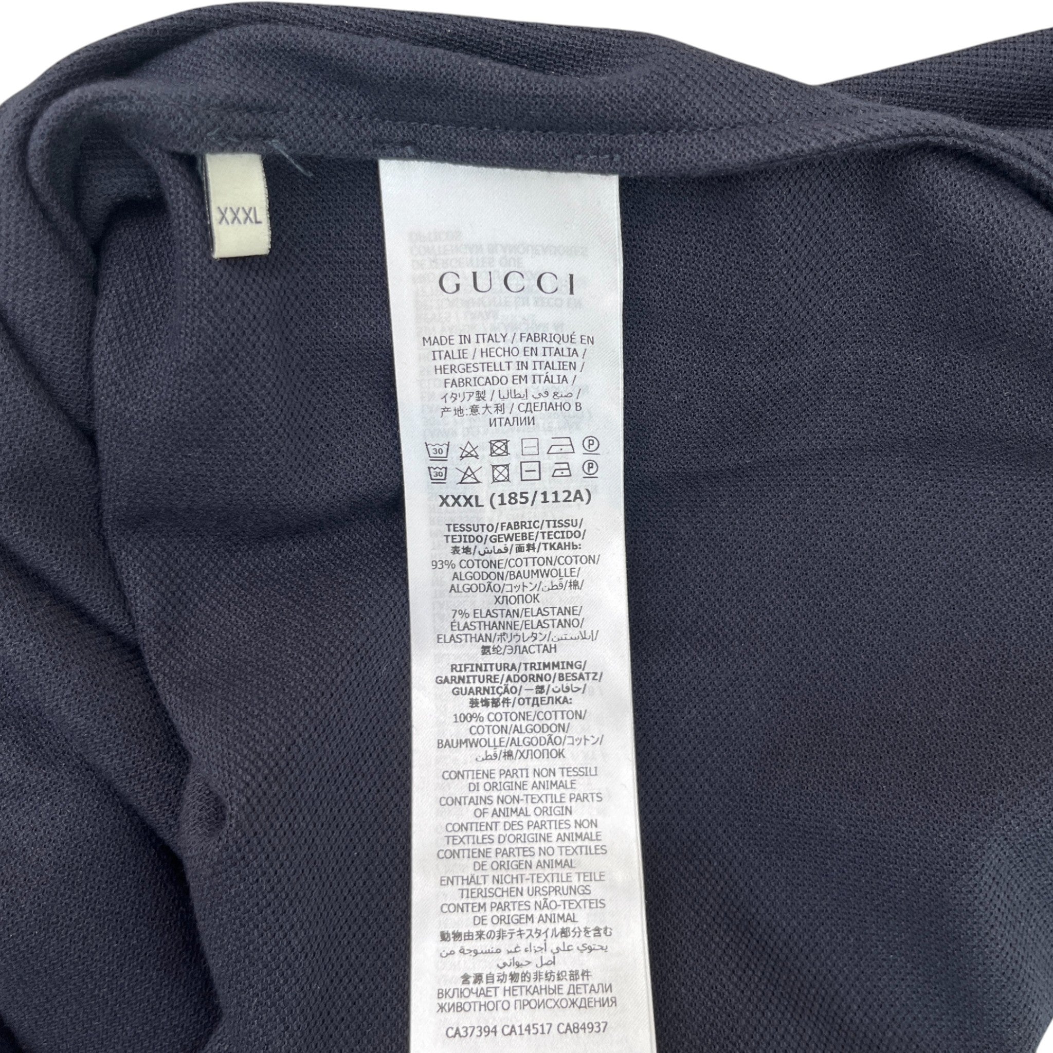Men's Web Collar Stripe Polo Shirt Navy Size XXXL