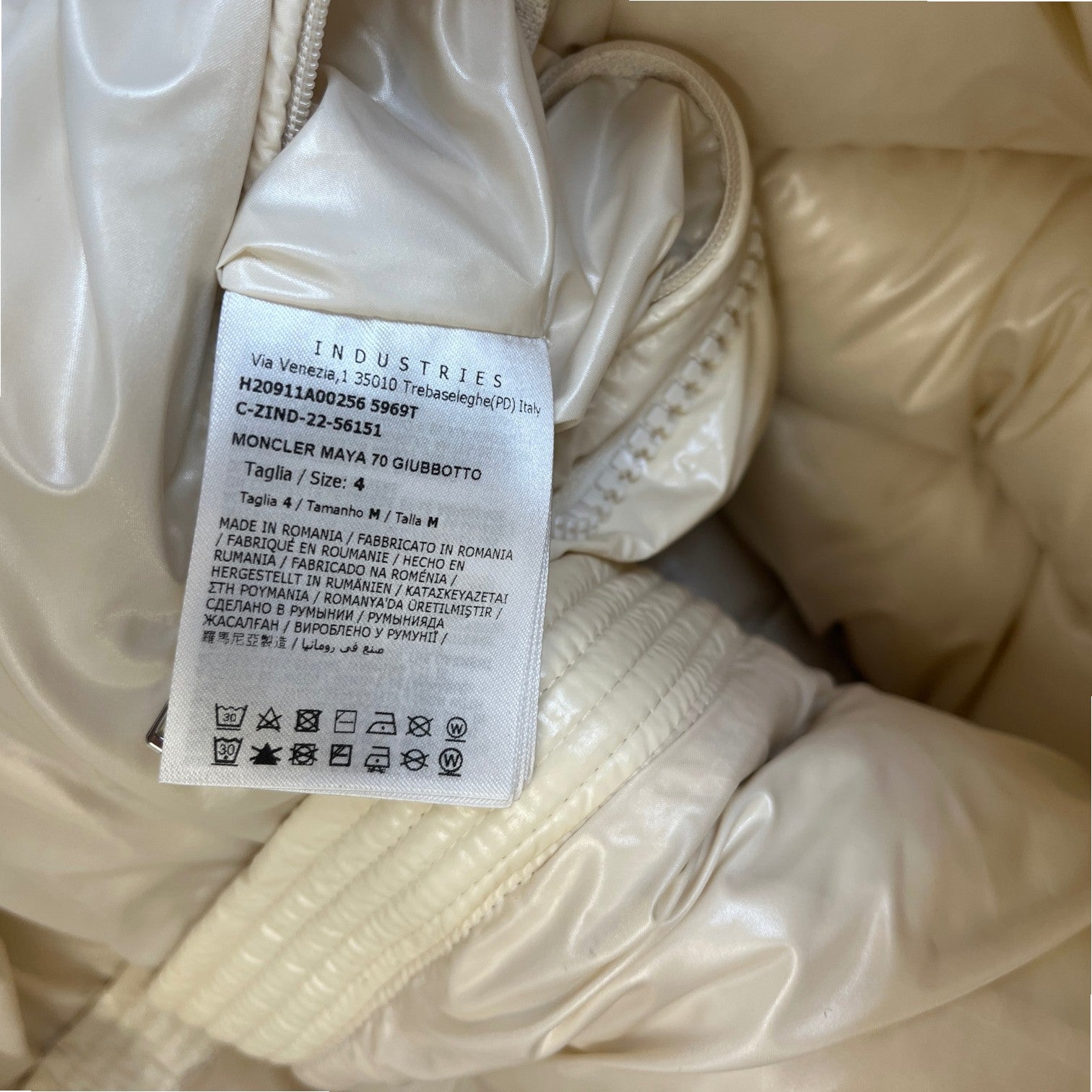 Men's Maya Down Jacket Cream Size 3 / L