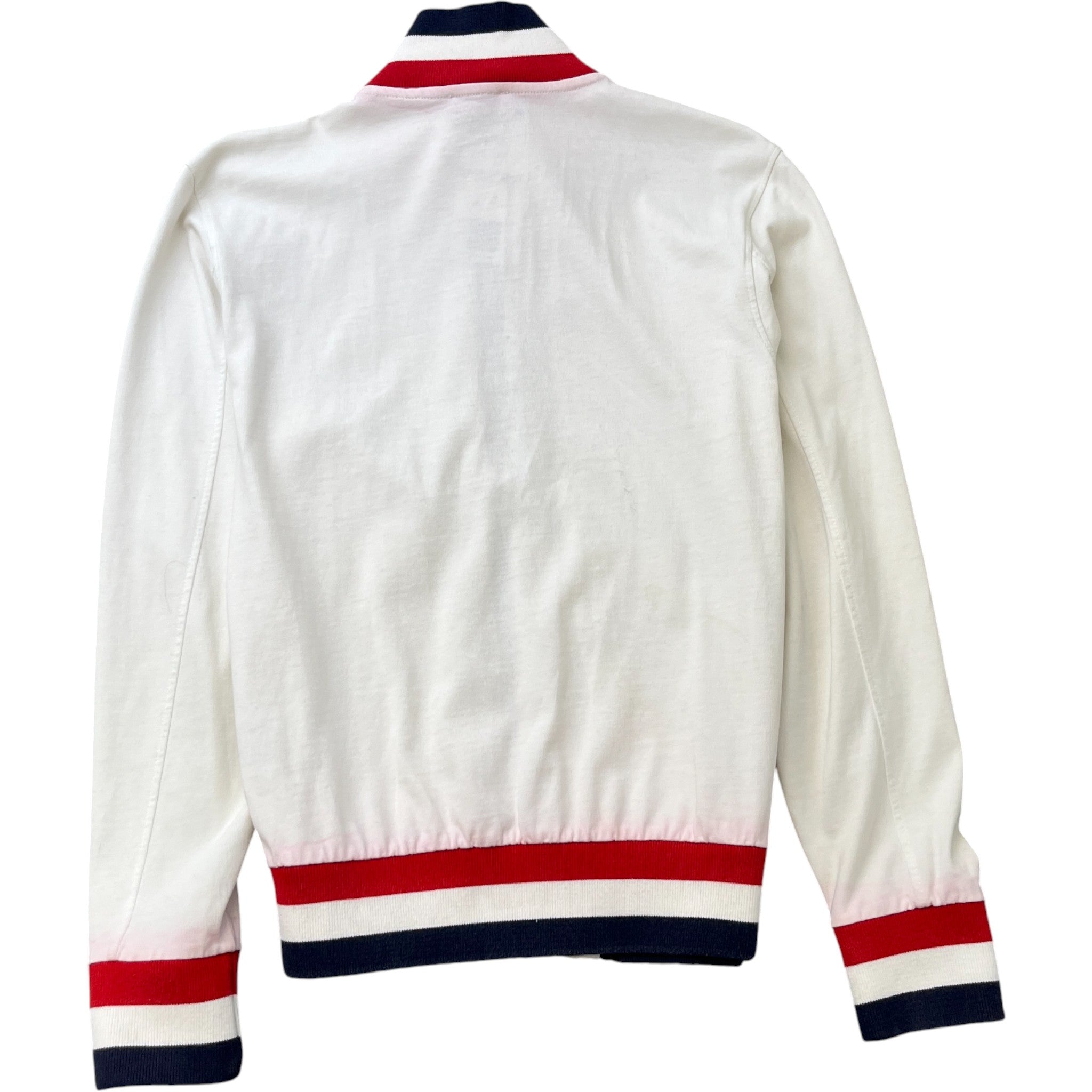 Men's Tricolor Stripe Jacket White Size S