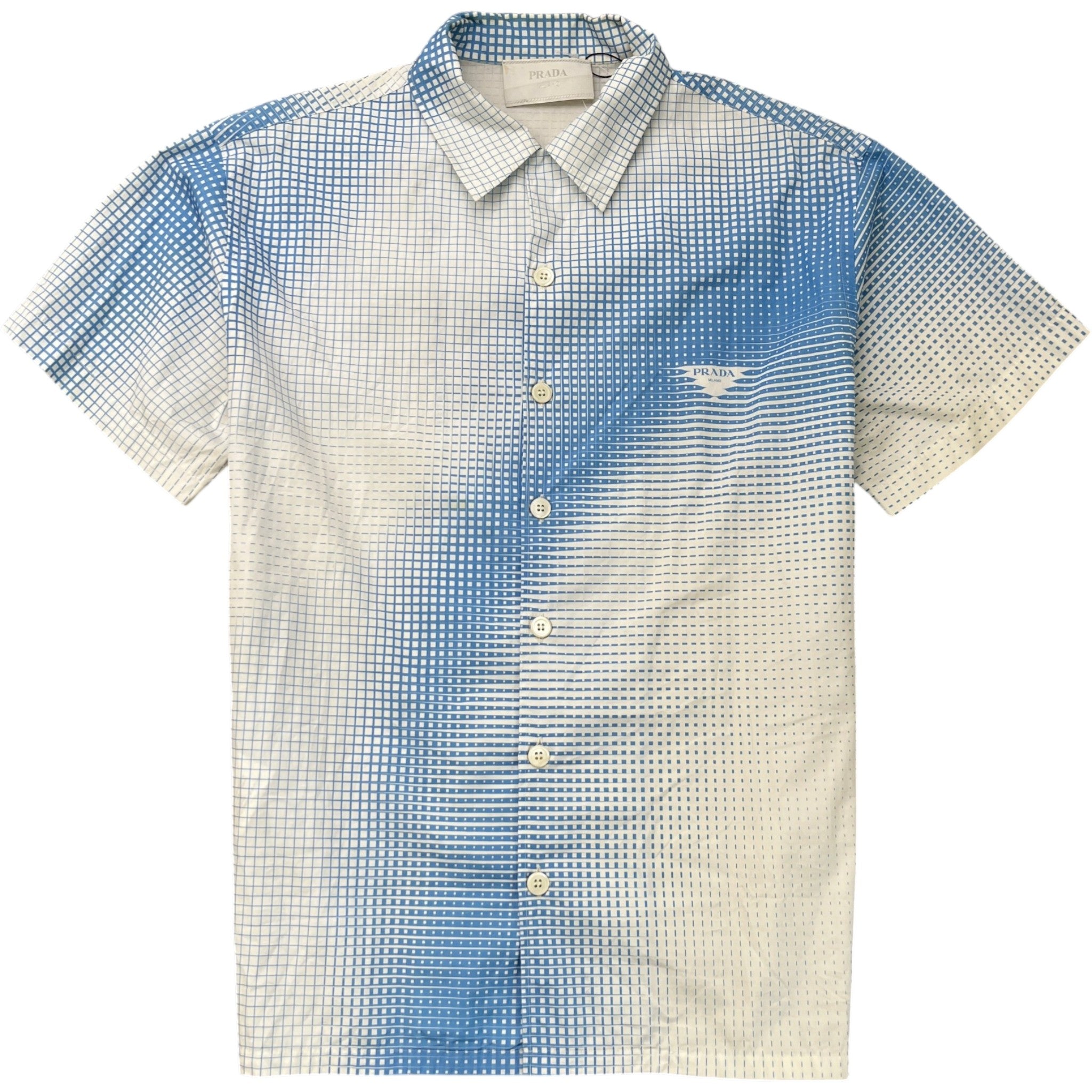 Men's Pixel Triangle Logo Short Sleeve Shirt Blue Size XL