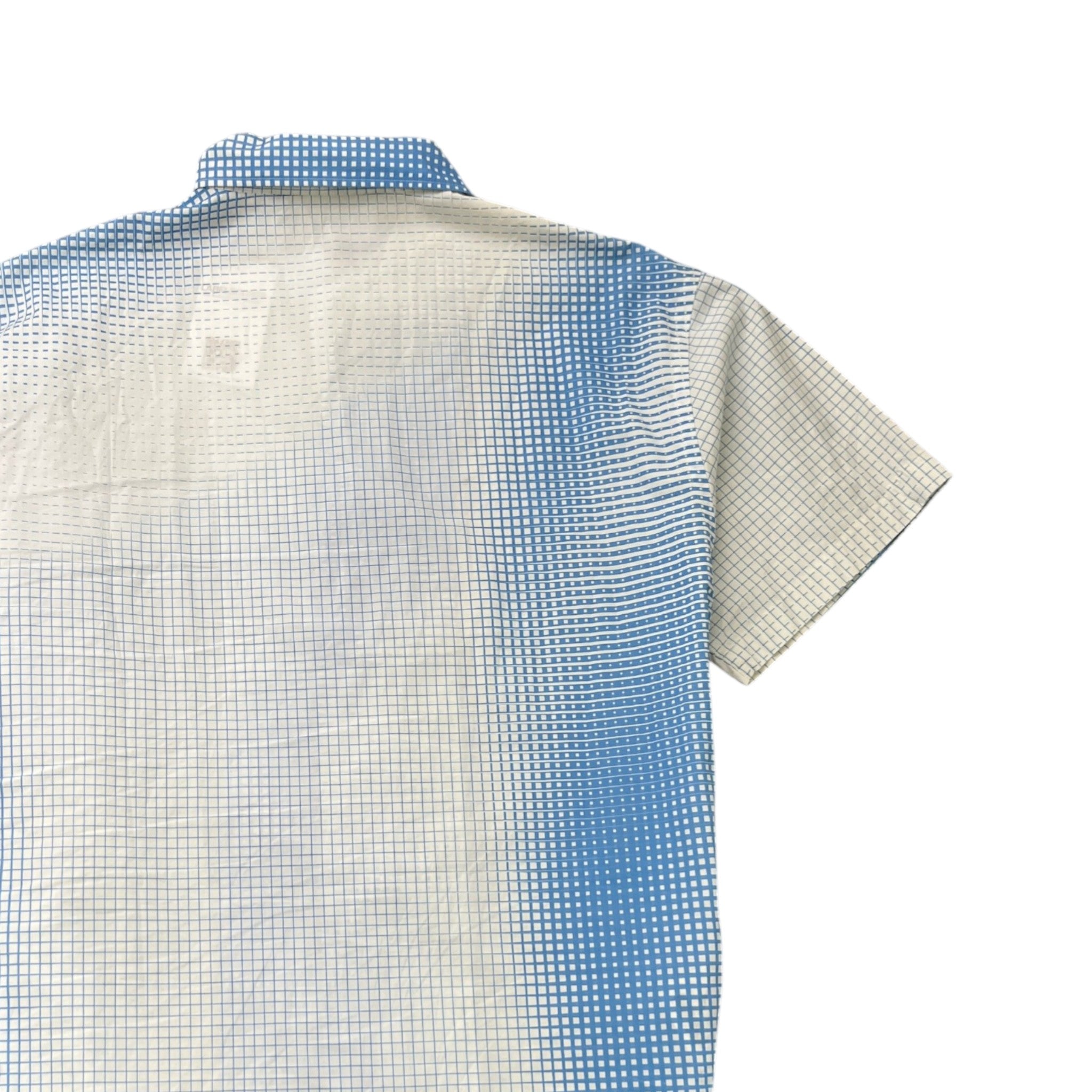 Men's Pixel Triangle Logo Short Sleeve Shirt Blue Size XL