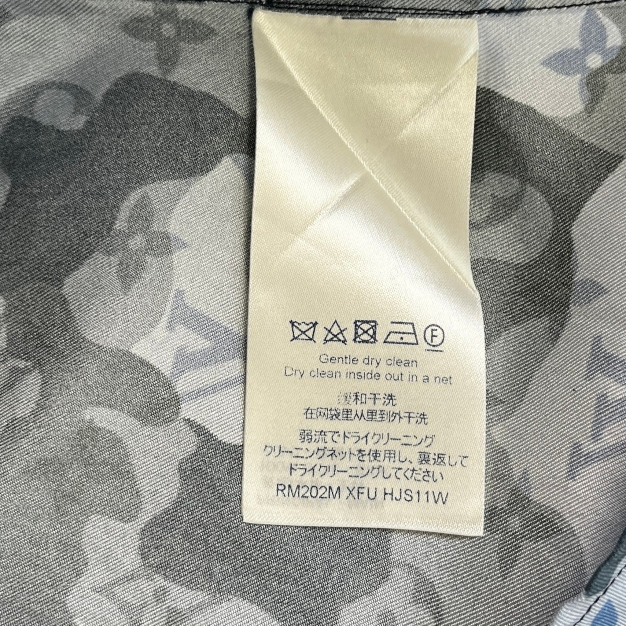 Men's Camo Monogram Shirt Blue Size M