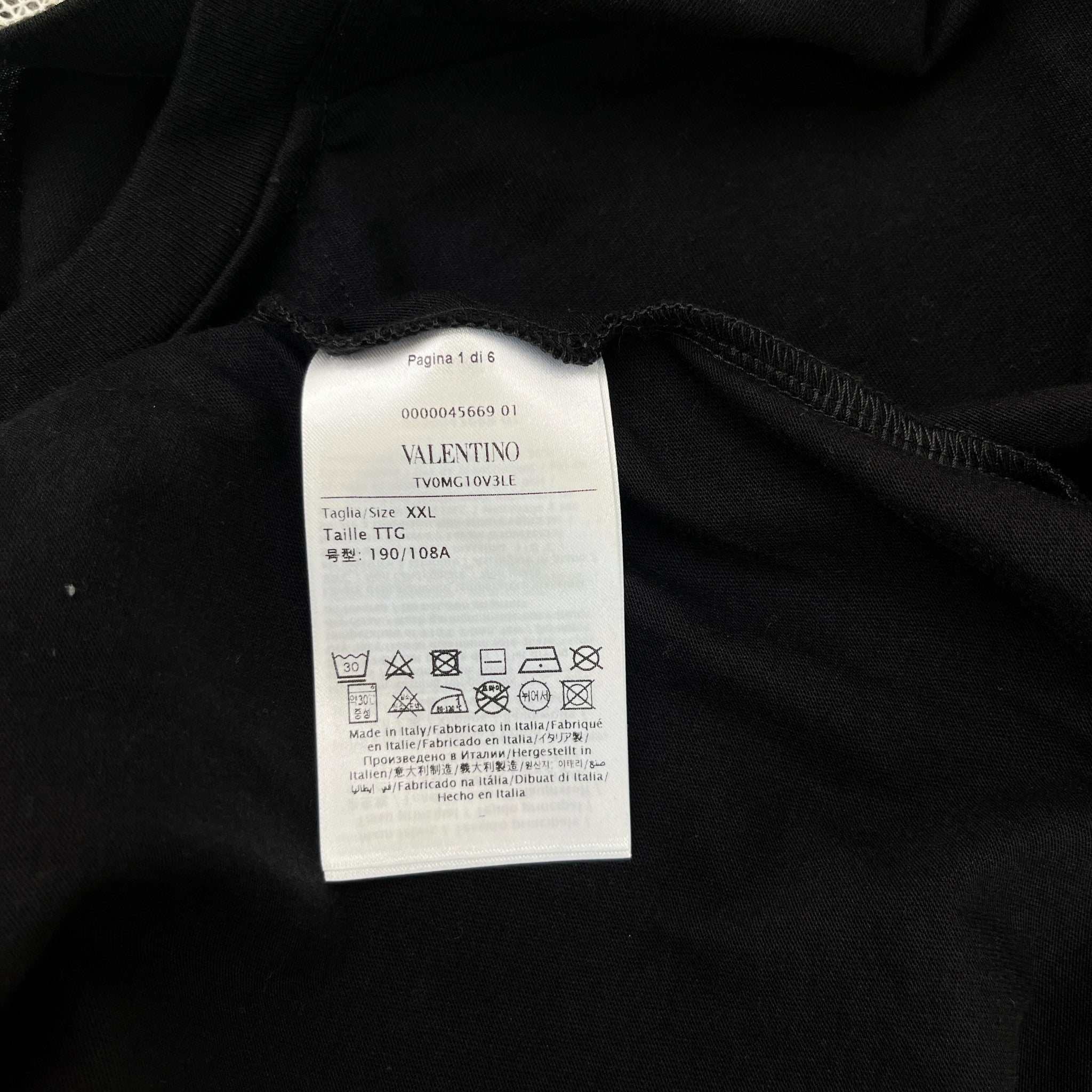 Men's Logo Print T-Shirt Black Size XXL