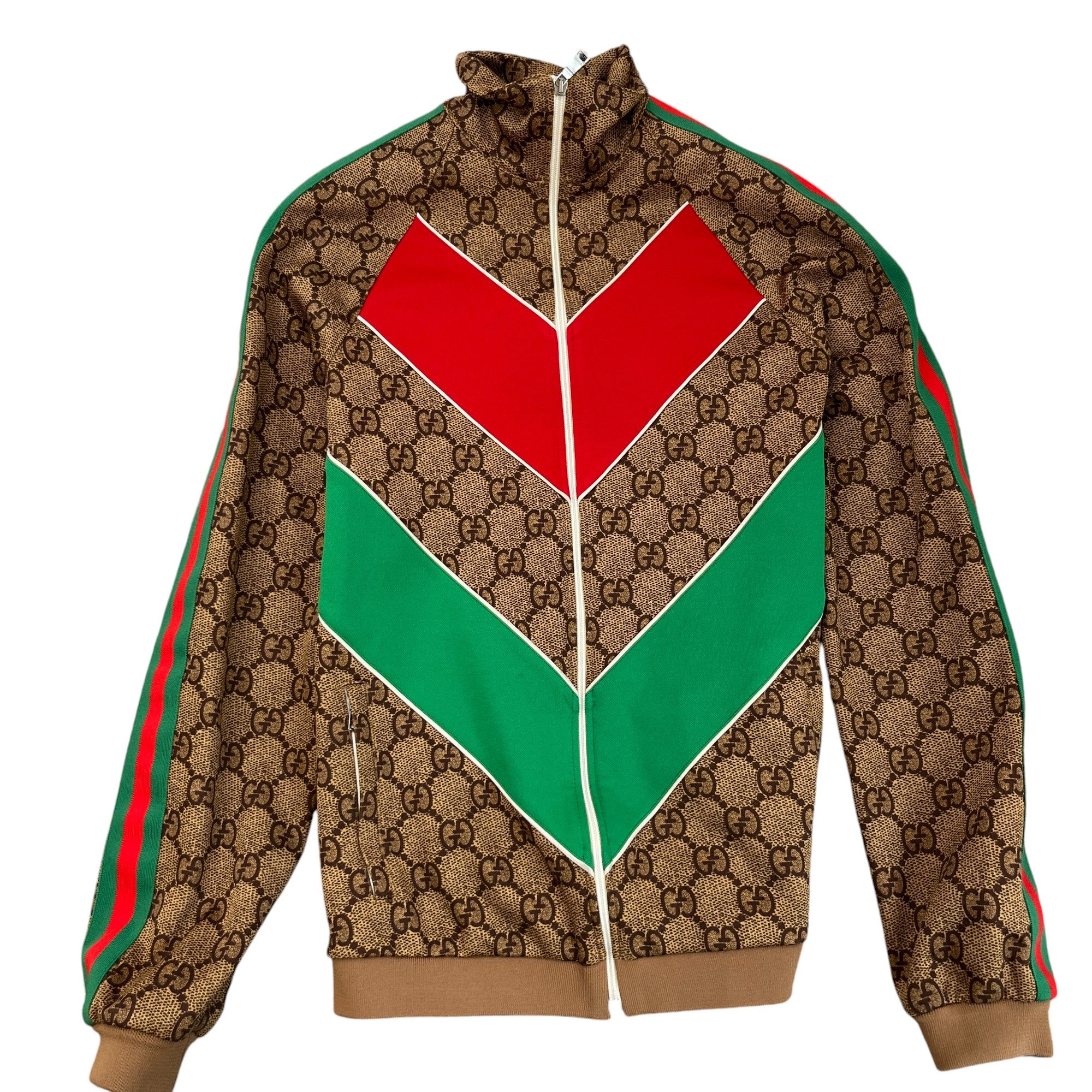 Men's Gg Supreme Panelled Track Jacket Beige Size M