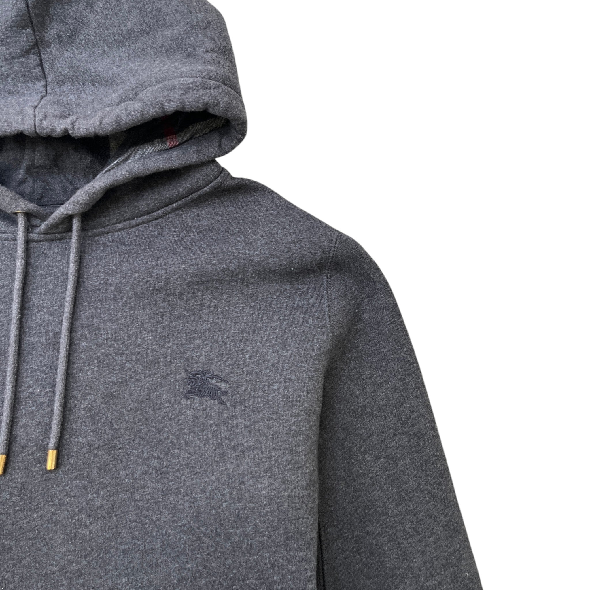 Men's Embroidered Logo Hoodie Grey Size M