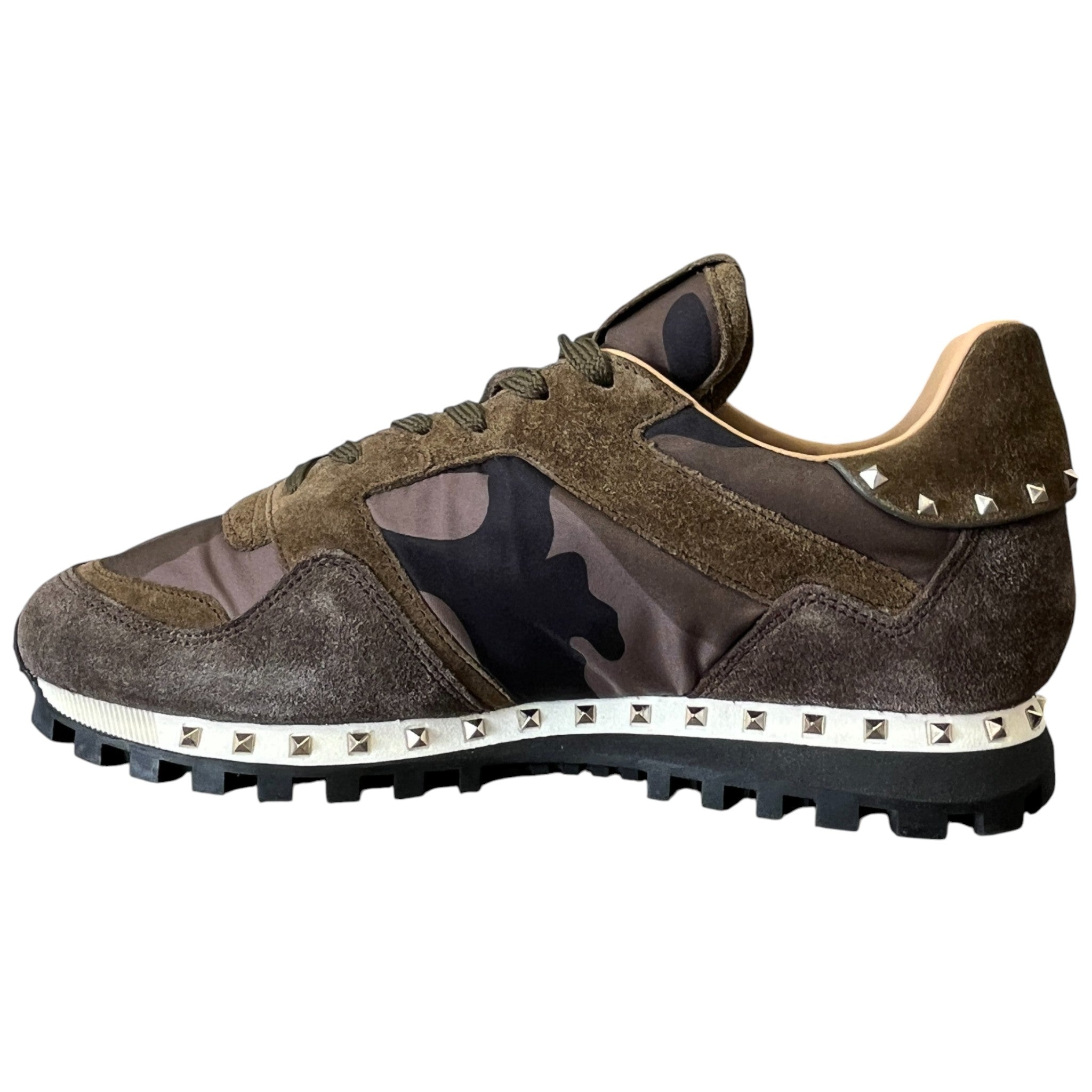 Men's Rockstud Low Trainers Khaki Size EU 41 / UK 7