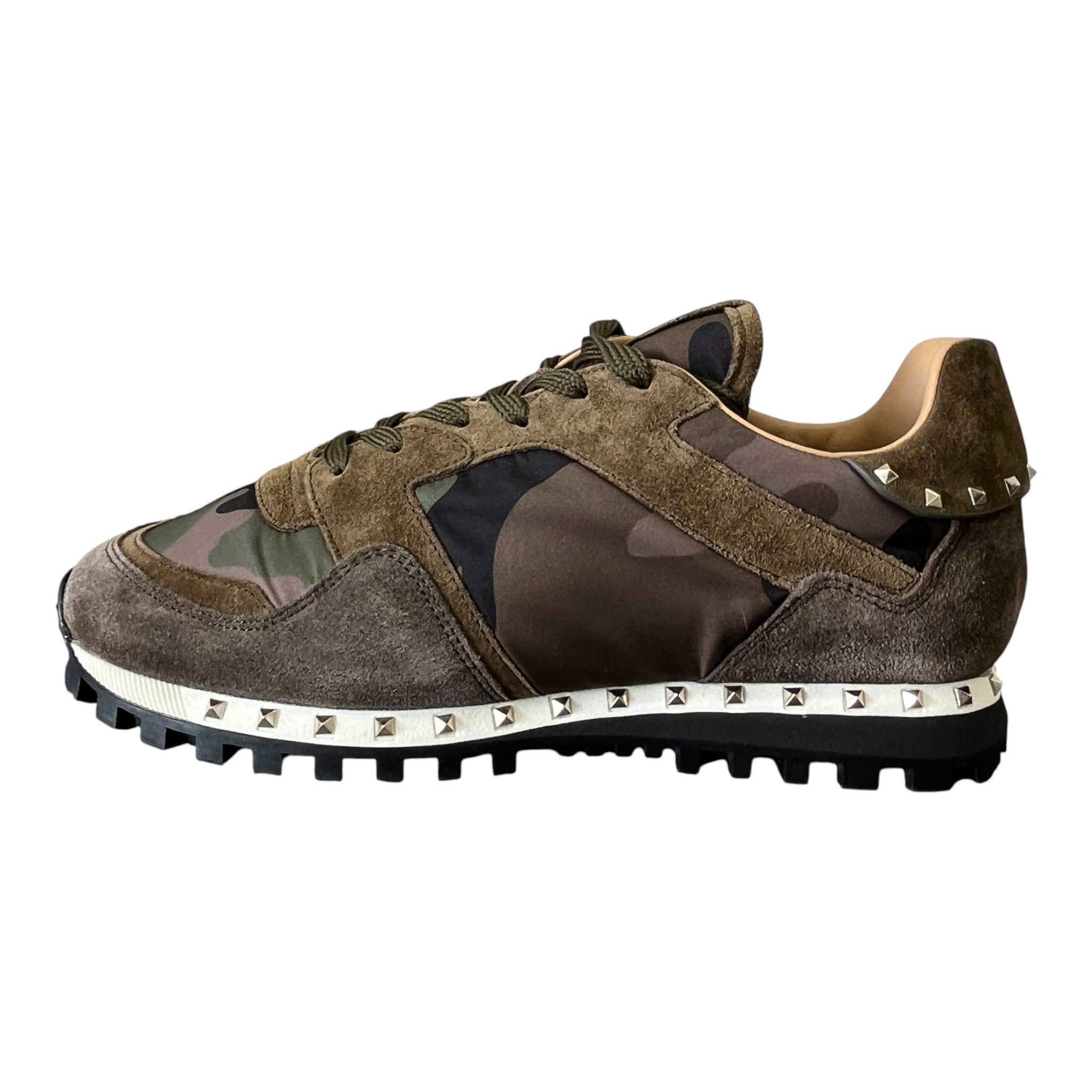 Men's Rockstud Low Trainers Khaki Size EU 41 / UK 7