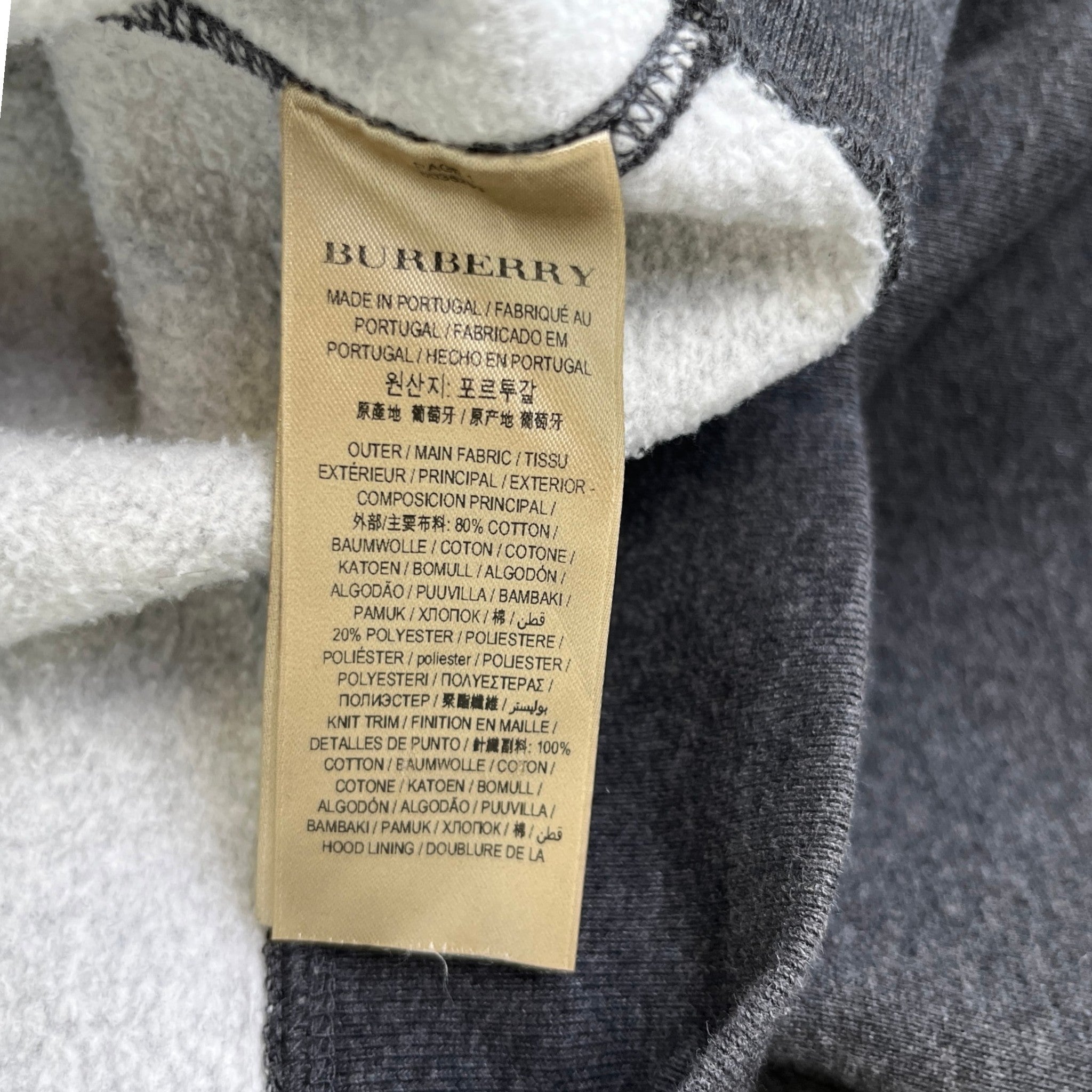 Men's Embroidered Logo Hoodie Grey Size M