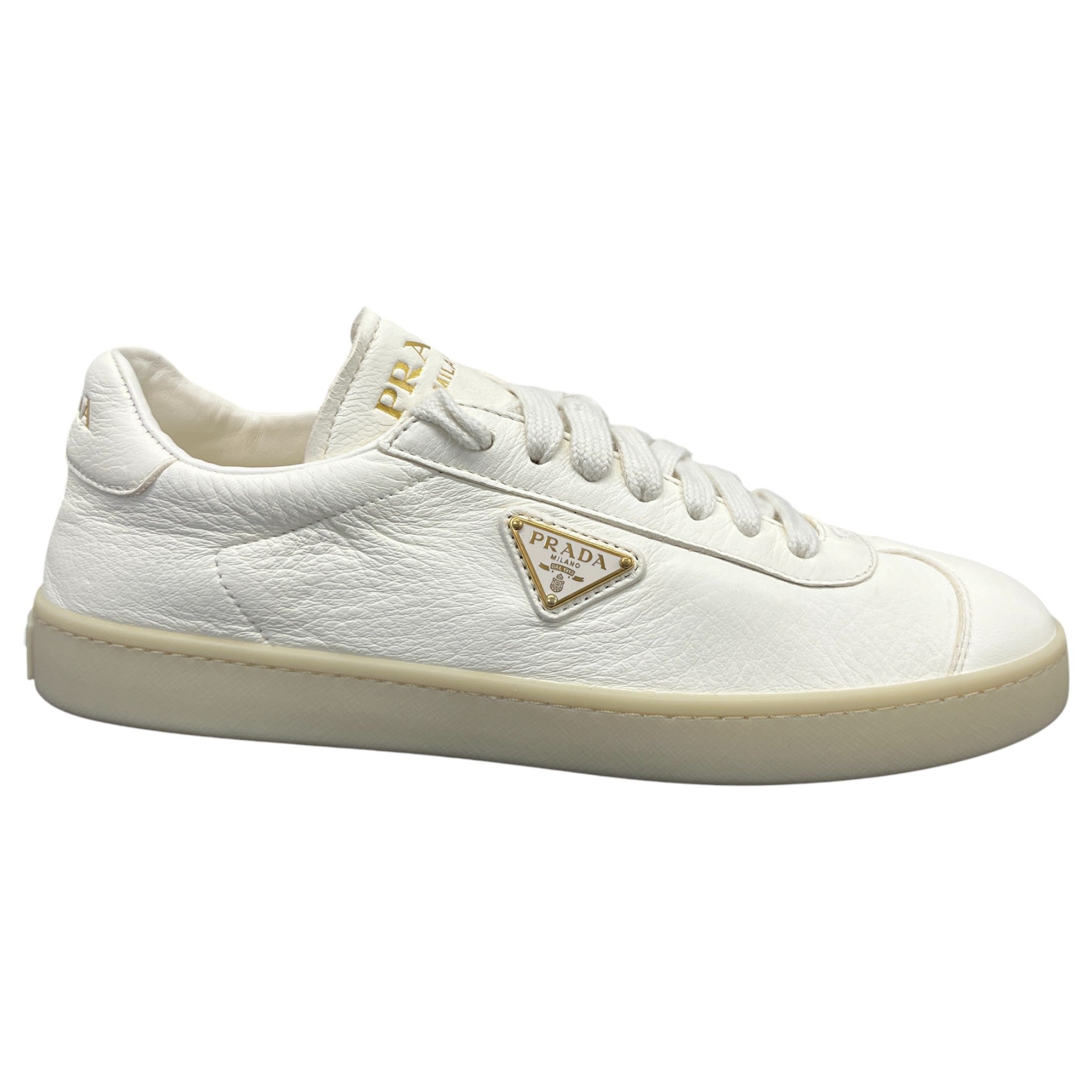 Women's Plaque Logo Low Trainers White Size EU 39.5 / UK 6.5