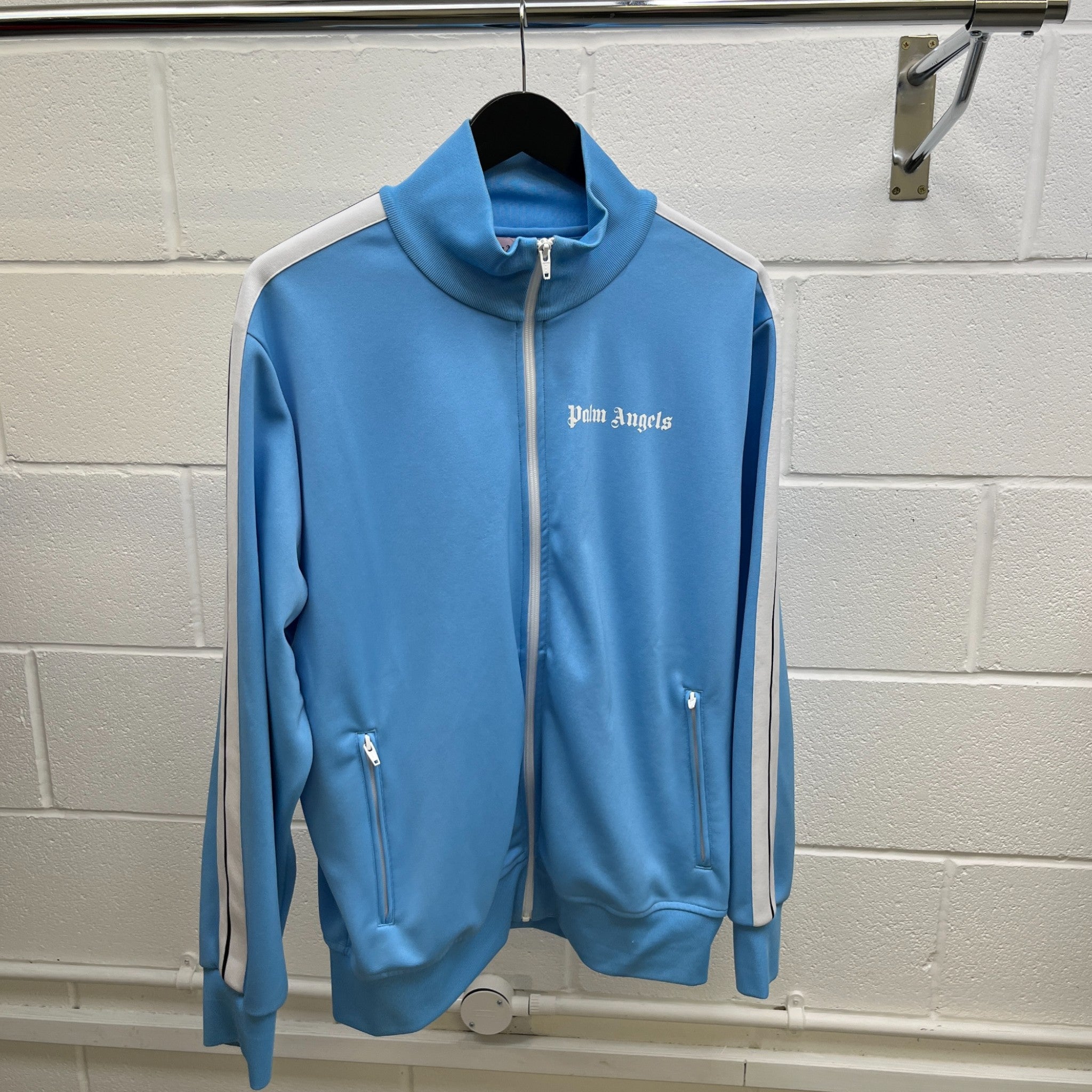 Men's Stripe Logo Track Jacket Blue Size XXL