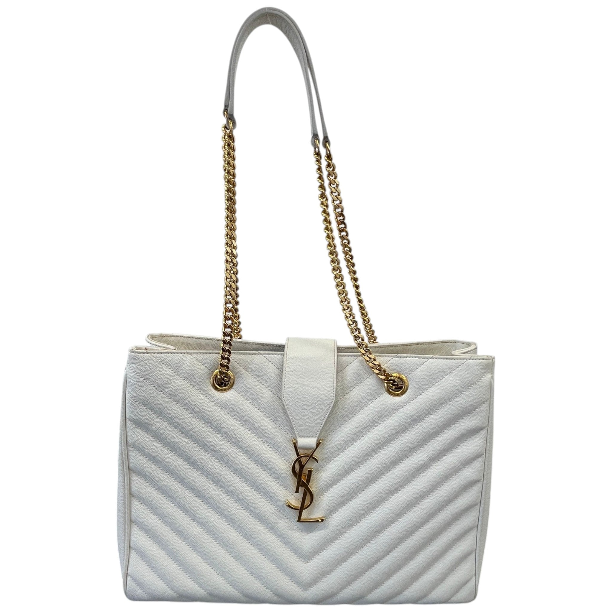 Women's Chevron Tote Bag White