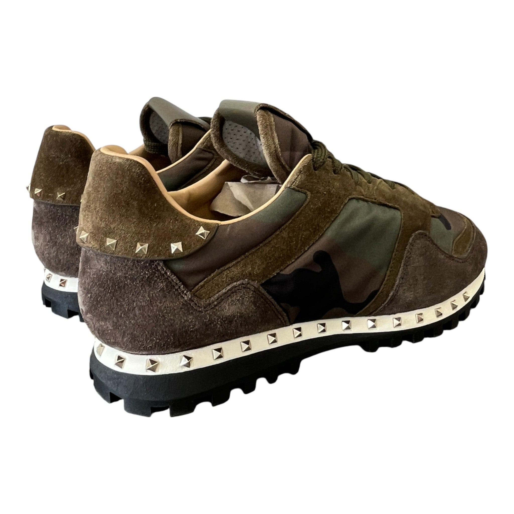 Men's Rockstud Low Trainers Khaki Size EU 41 / UK 7