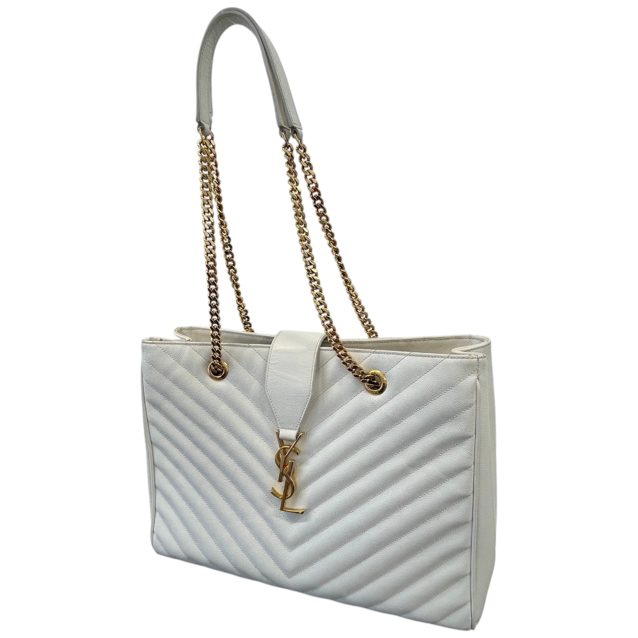Women's Chevron Tote Bag White