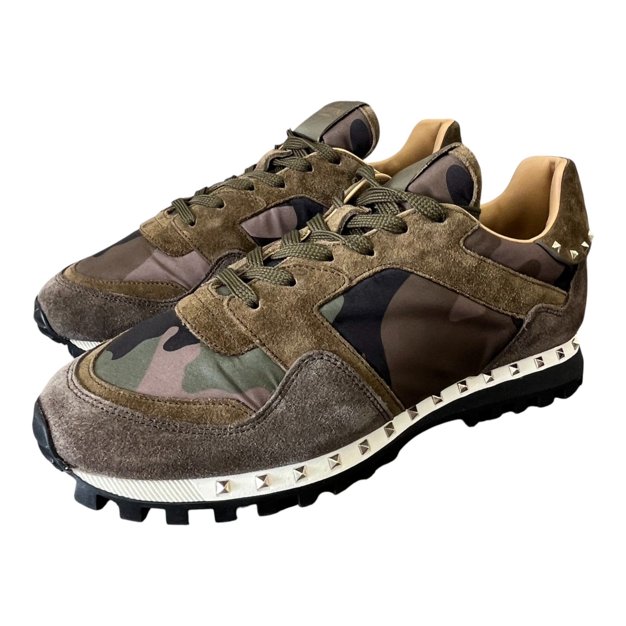 Men's Rockstud Low Trainers Khaki Size EU 41 / UK 7