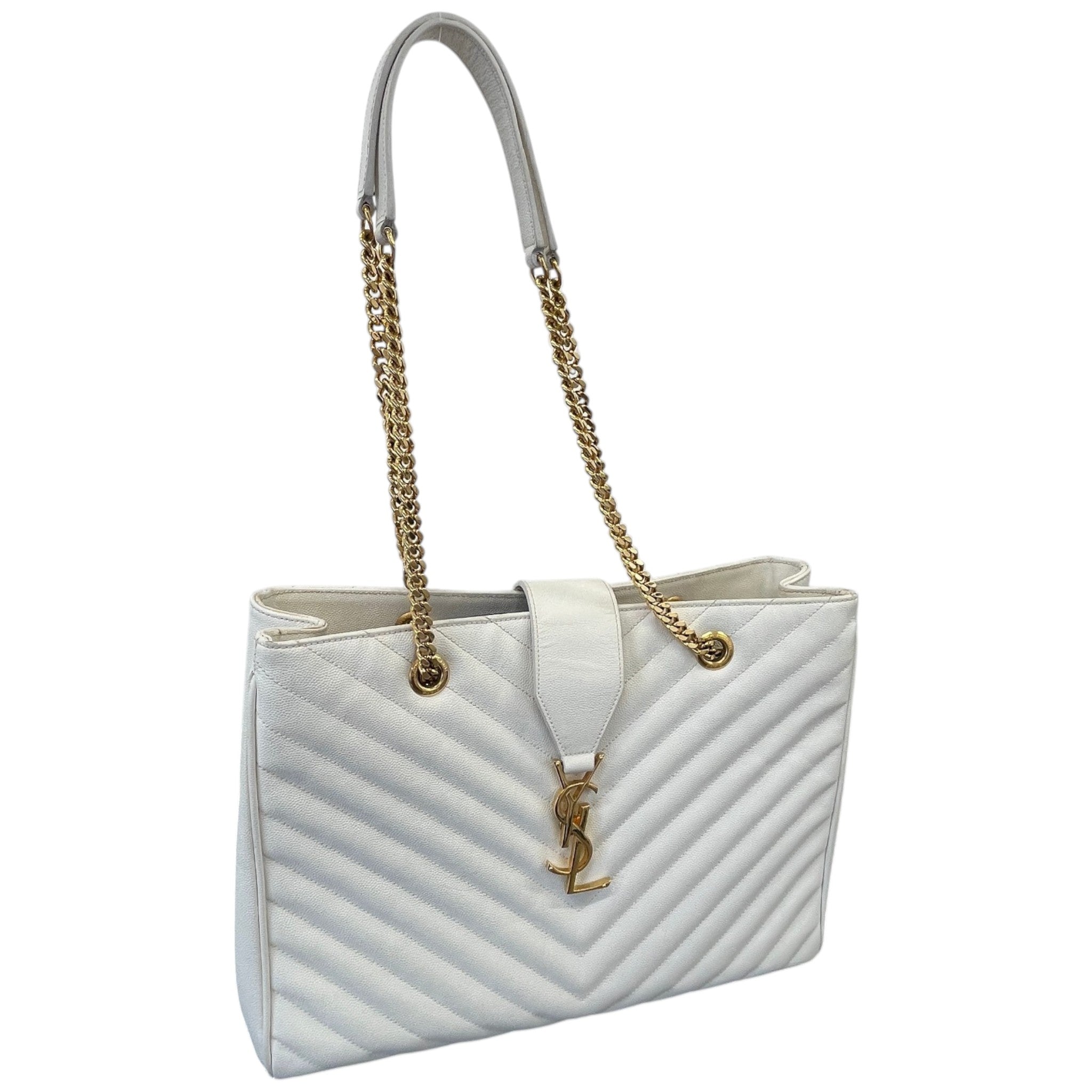 Women's Chevron Tote Bag White