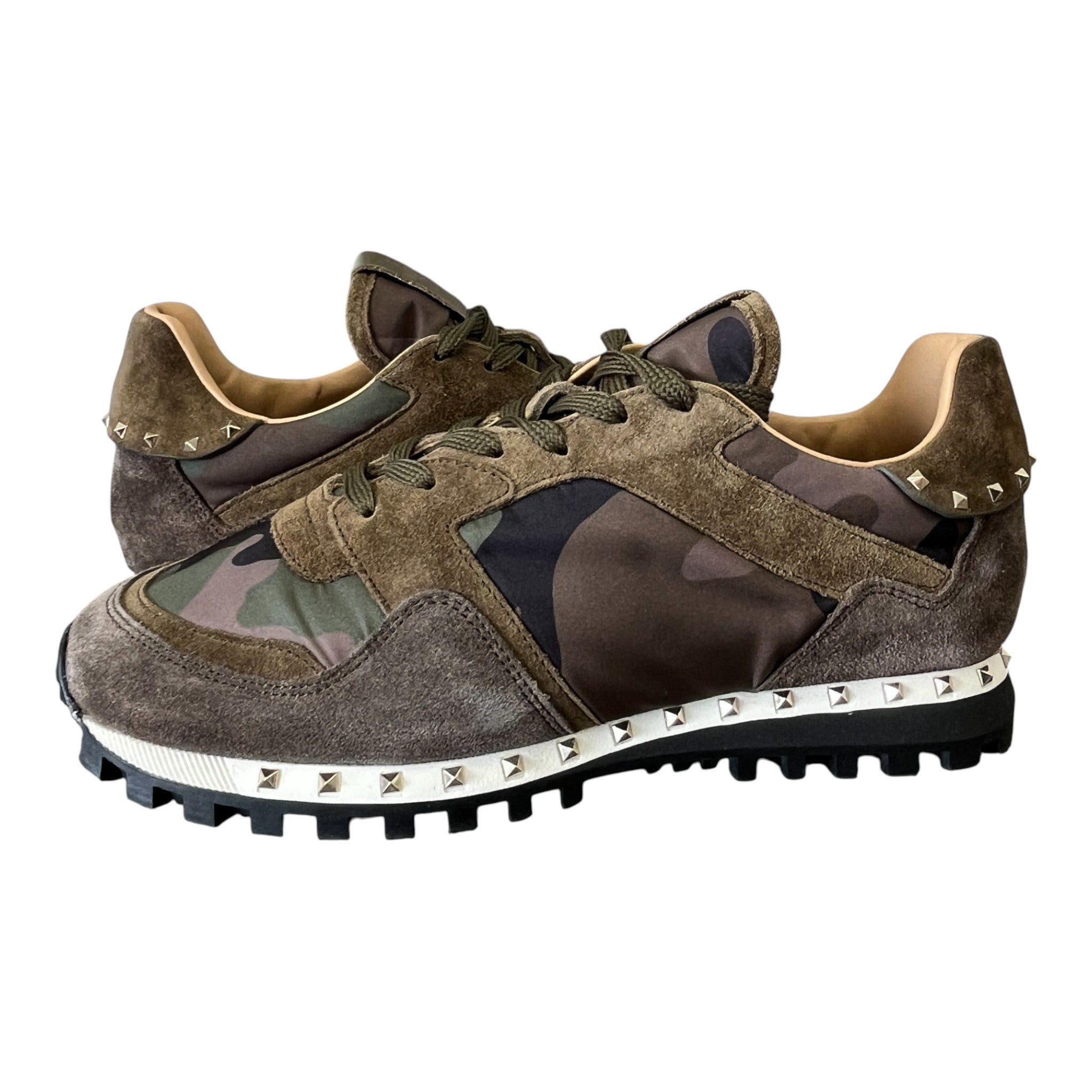 Men's Rockstud Low Trainers Khaki Size EU 41 / UK 7