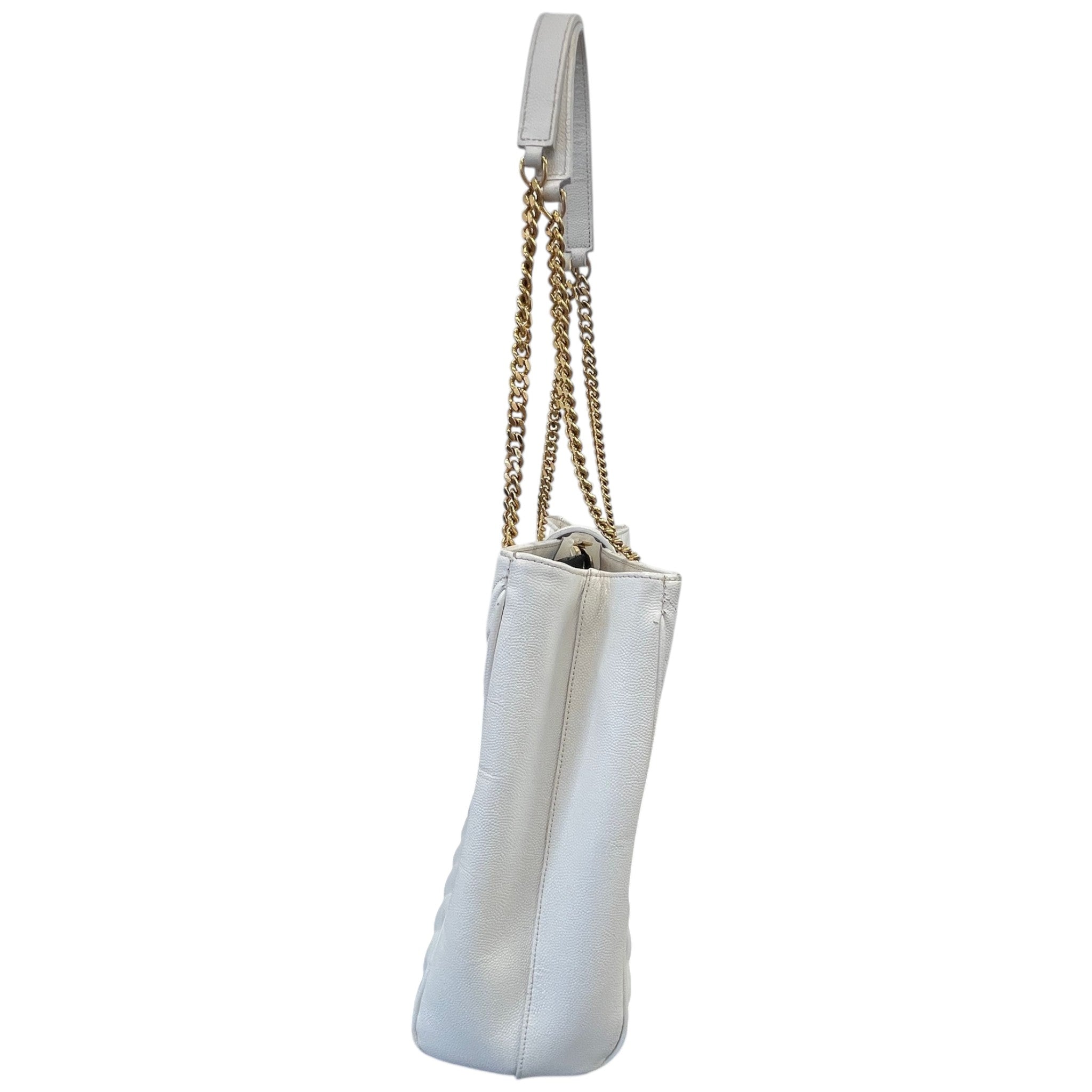 Women's Chevron Tote Bag White