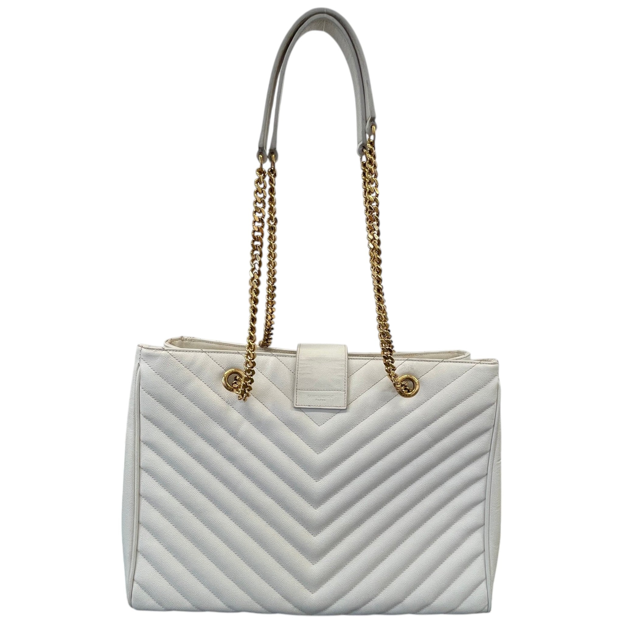 Women's Chevron Tote Bag White