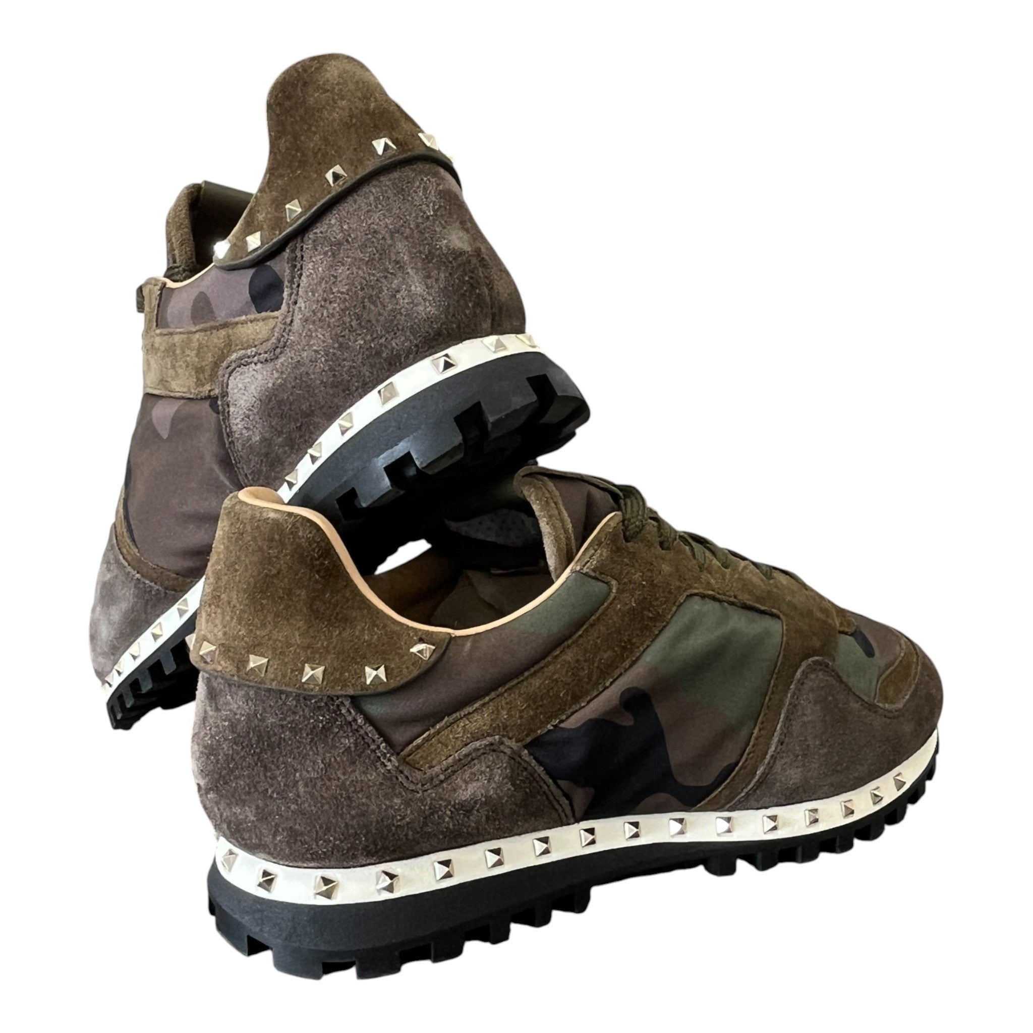 Men's Rockstud Low Trainers Khaki Size EU 41 / UK 7