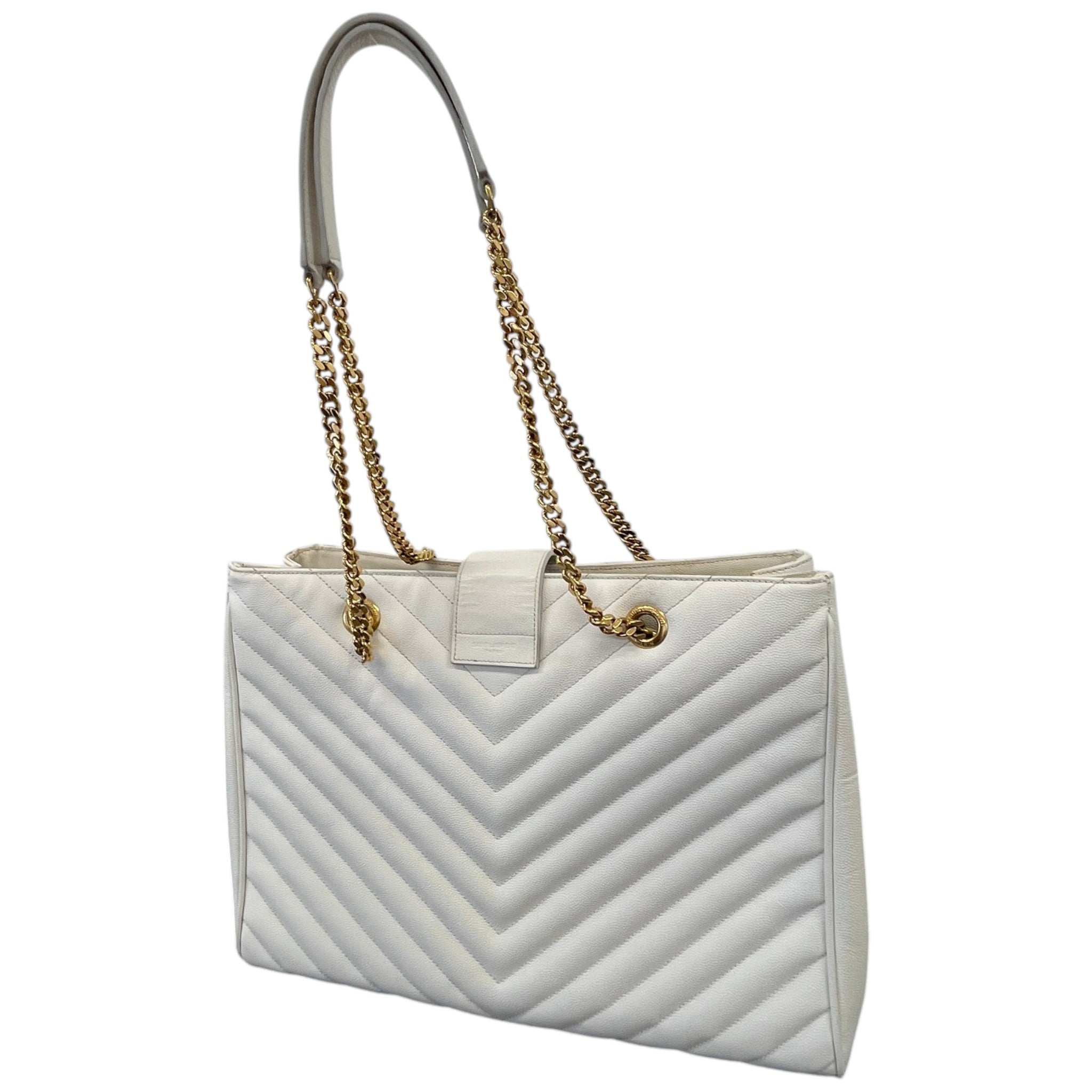 Women's Chevron Tote Bag White