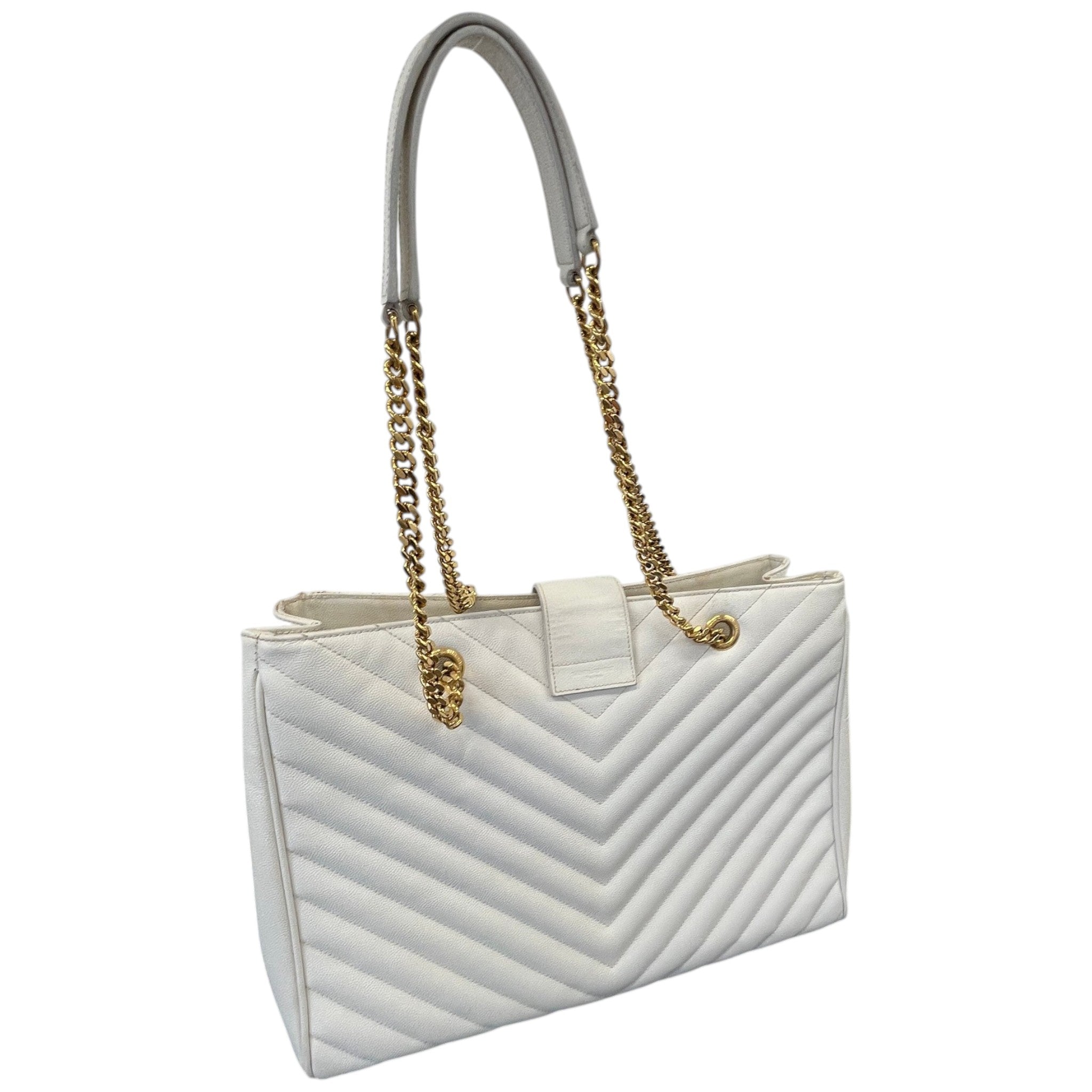 Women's Chevron Tote Bag White