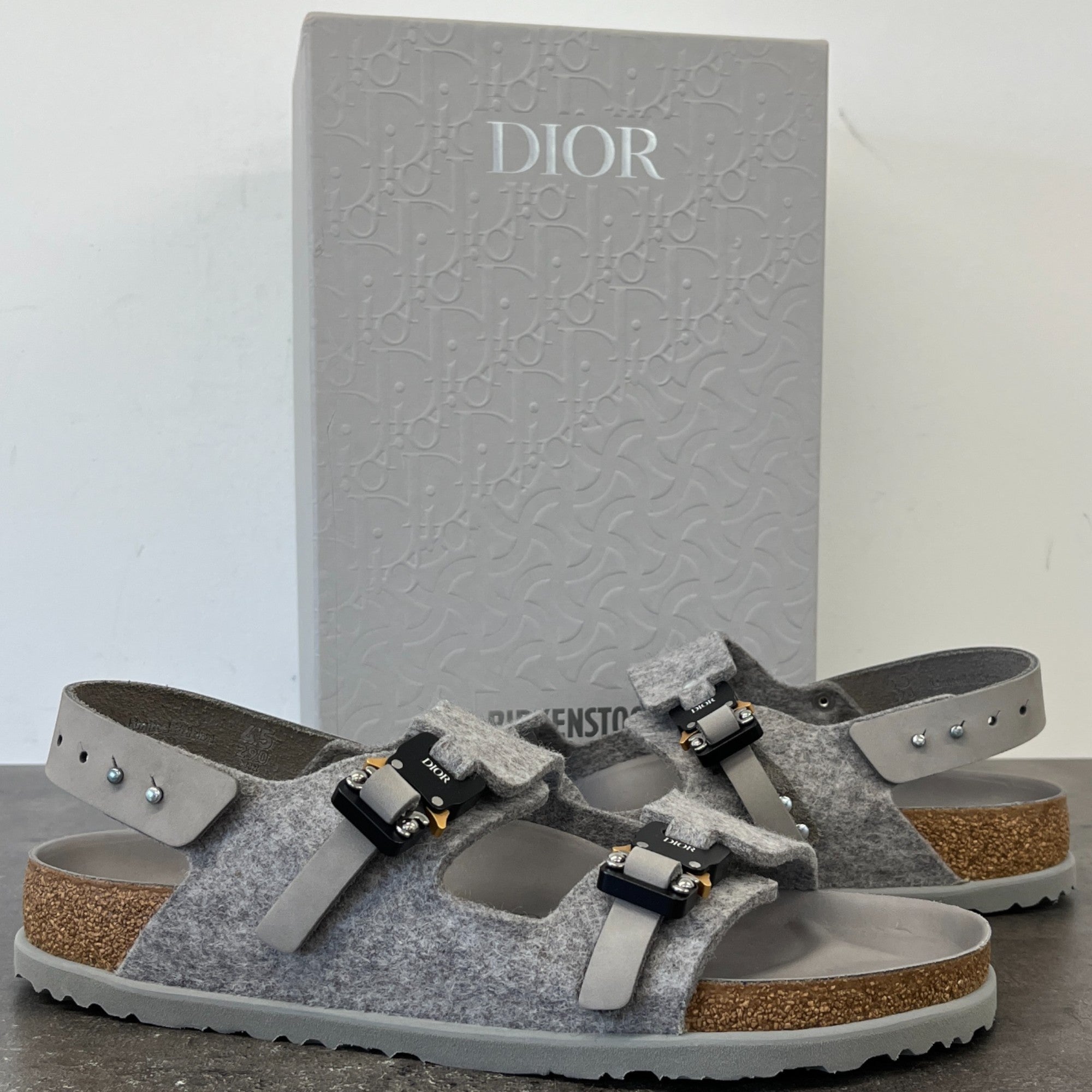 Men's Dior X Birkenstock Sandals Grey Size EU 45 / UK 11
